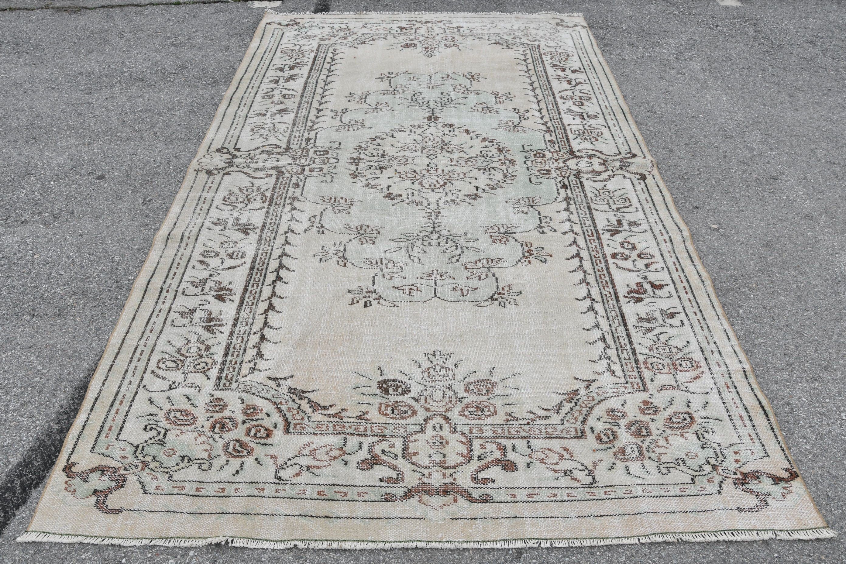 Living Room Rugs, Home Decor Rug, Dining Room Rugs, Oushak Rug, 5.7x9.5 ft Large Rugs, Turkish Rug, Green Anatolian Rug, Vintage Rug