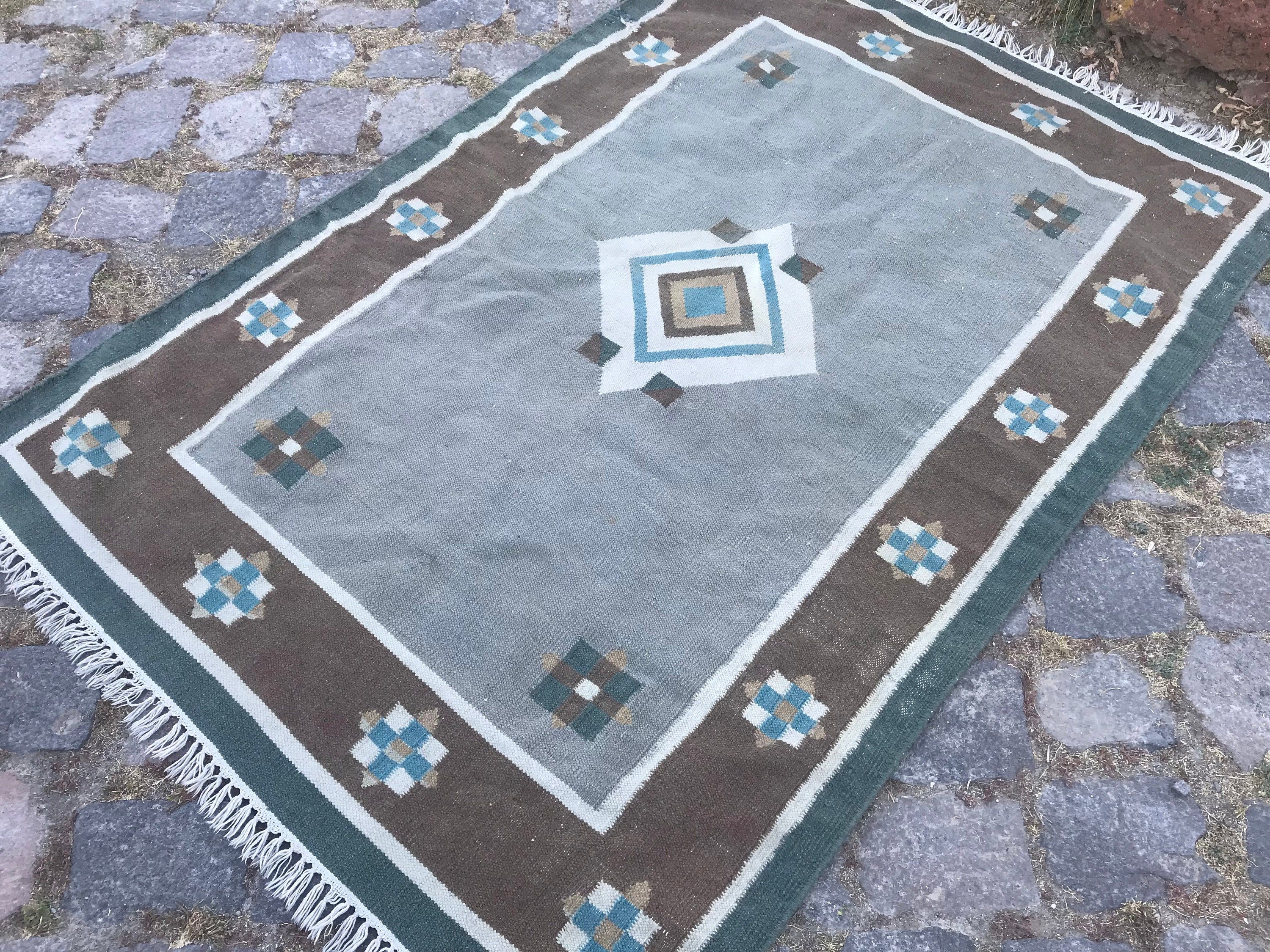 Turkish Rugs, Green Oriental Rugs, Nursery Rugs, Kilim, Cool Rug, 3.8x5.7 ft Accent Rug, Vintage Rugs, Bedroom Rug, Aztec Rug, Oriental Rug