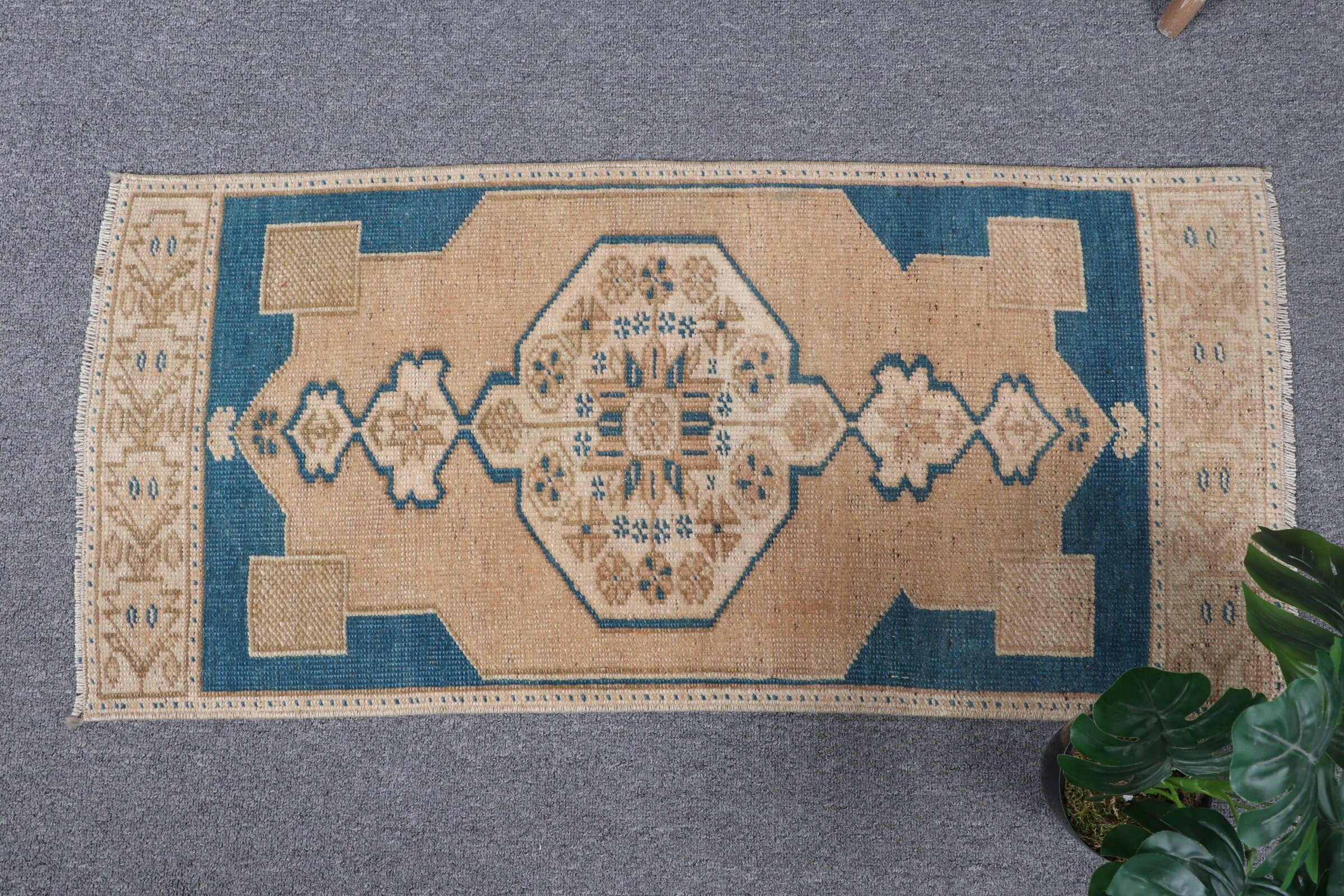 Rugs for Entry, Home Decor Rug, Brown Antique Rug, Car Mat Rug, 1.5x3.2 ft Small Rugs, Turkish Rugs, Vintage Rugs, Bath Rugs