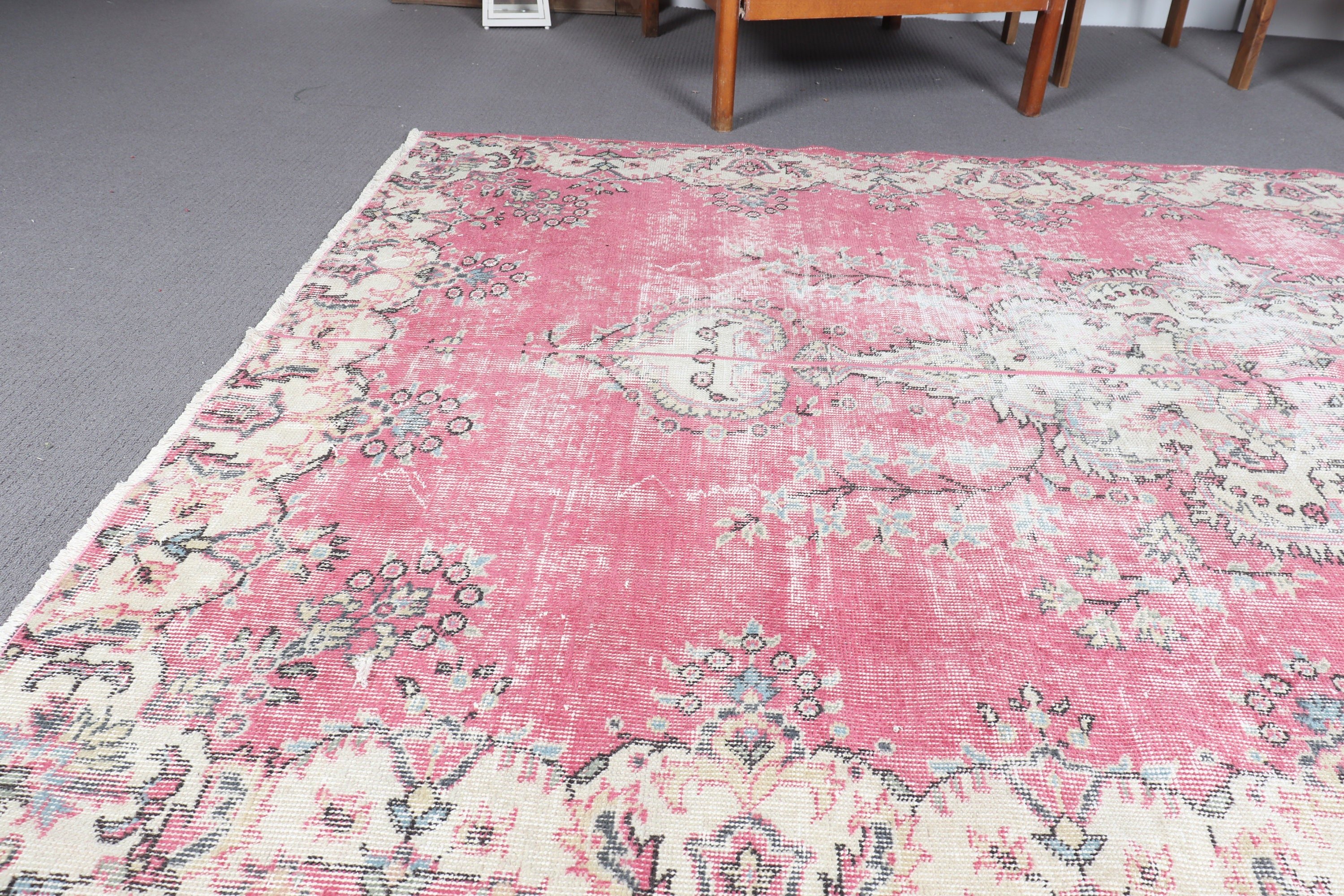 Anatolian Rug, Salon Rugs, 5.2x8.6 ft Large Rug, Vintage Rugs, Kitchen Rug, Pink Kitchen Rug, Bedroom Rug, Rugs for Bedroom, Turkish Rugs