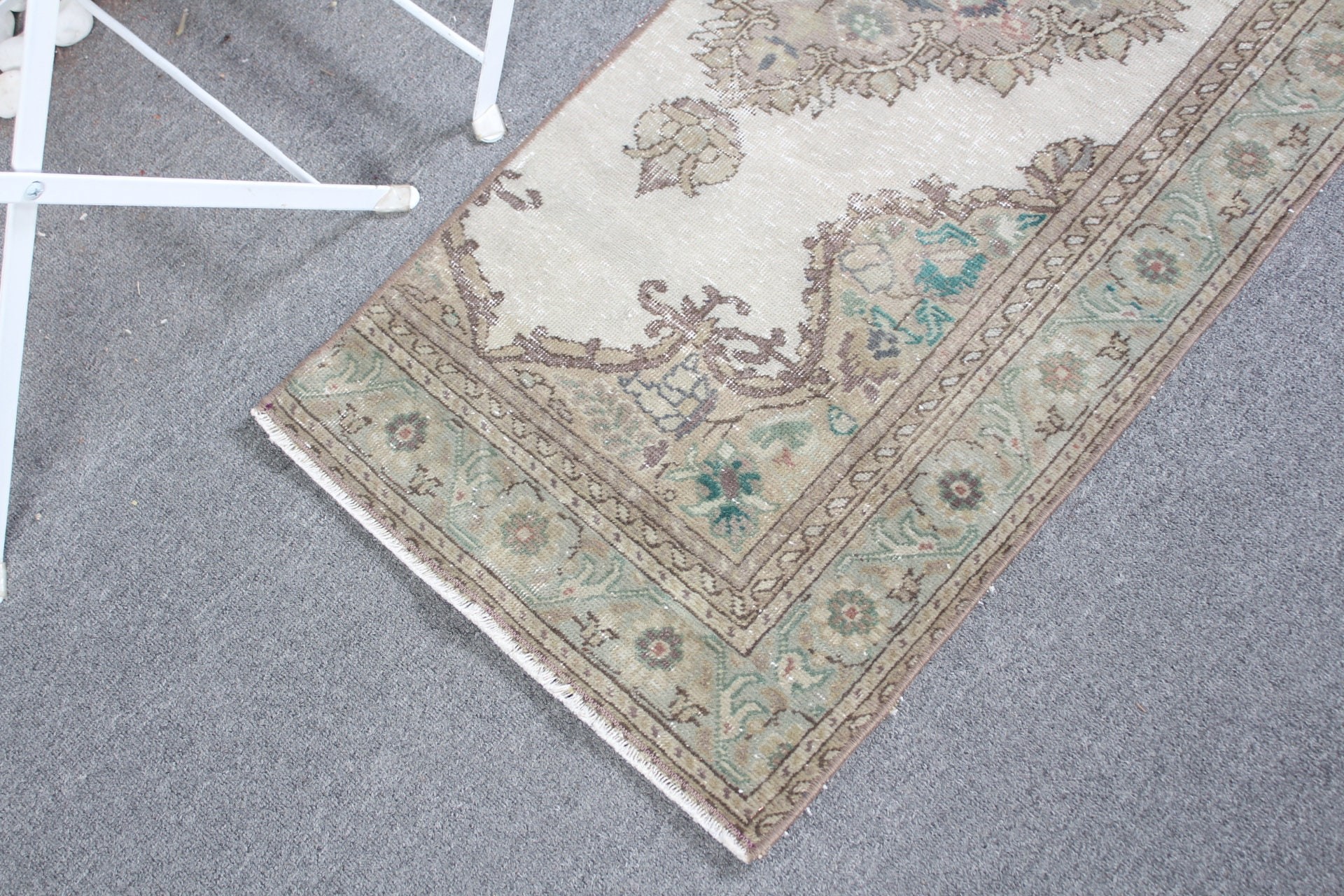 Green  1.6x3.1 ft Small Rug, Bathroom Rug, Vintage Rugs, Bedroom Rugs, Oushak Rug, Kitchen Rugs, Turkish Rug, Handwoven Rug