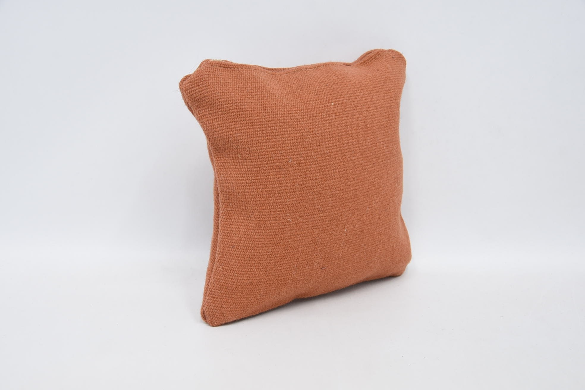 Throw Kilim Pillow, Patio Pillow Cover, 12"x12" Orange Cushion, Vintage Kilim Throw Pillow, Kilim Pillow Cover, Retro Cushion Case