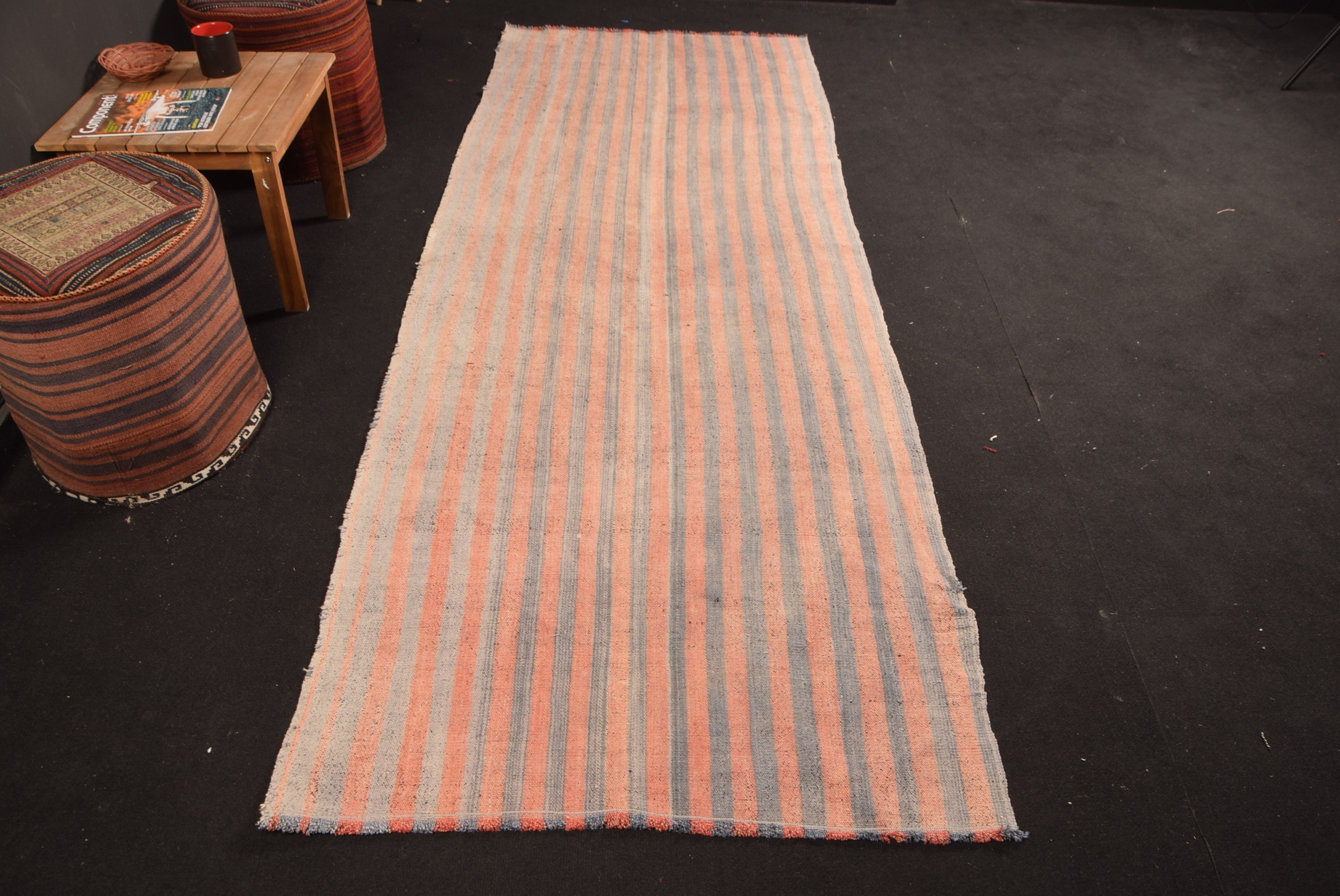 Turkish Rug, 3.3x9.2 ft Runner Rug, Rugs for Stair, Office Rug, Wool Rug, Kilim, Corridor Rugs, Antique Rug, Pink Kitchen Rugs, Vintage Rug
