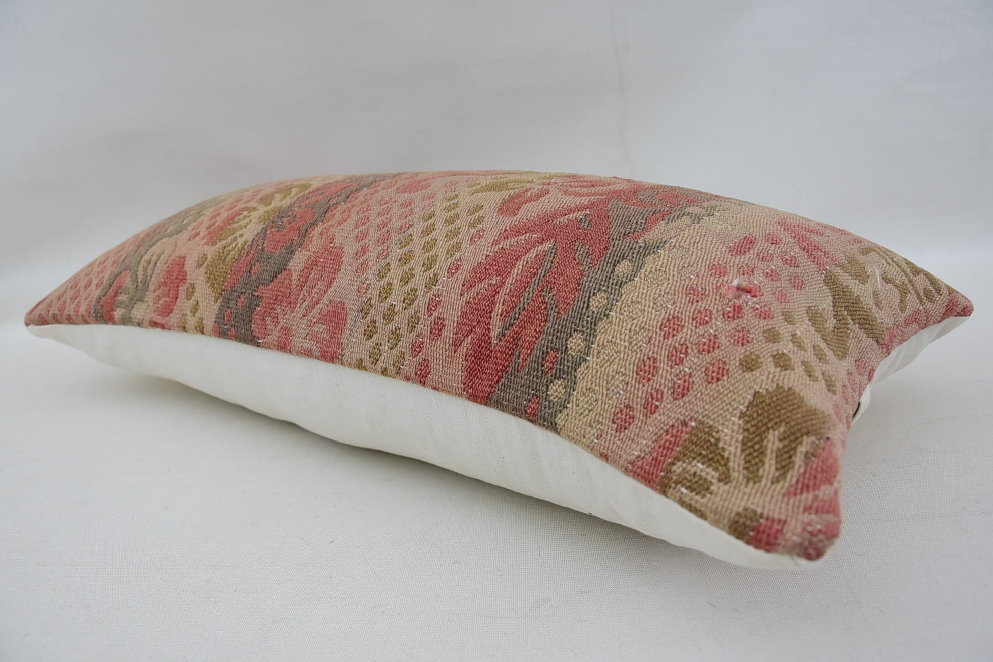 Handmade Kilim Cushion, 12"x24" Red Pillow Case, Cotton Pillow Sham, Vintage Kilim Pillow, Wholesale Pillow, Antique Pillows