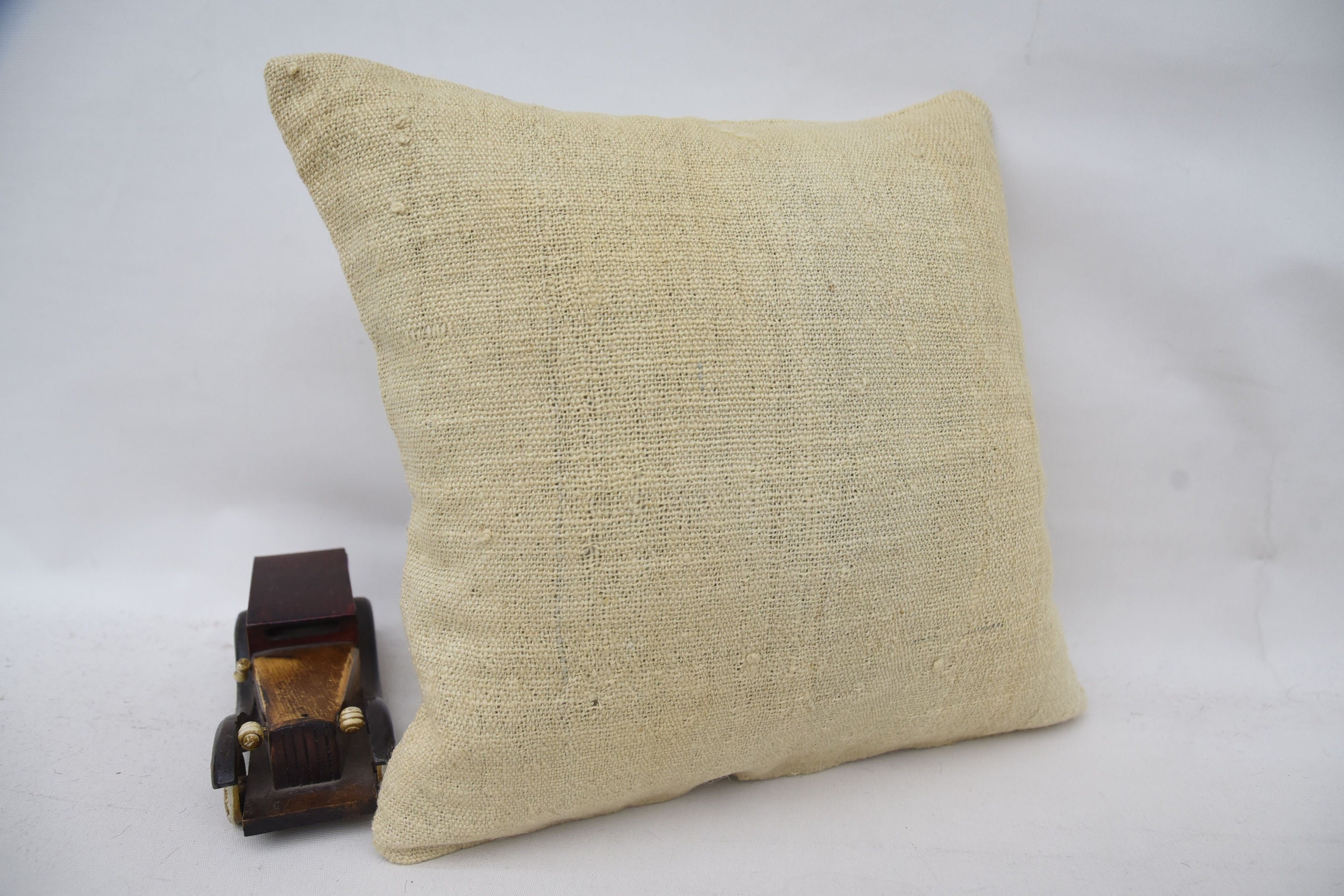 Ethnic Cushion Cover, Retro Cushion, Kilim Pillow Cover, 16"x16" Beige Cushion Cover, Kilim Pillow, Boho Pillow