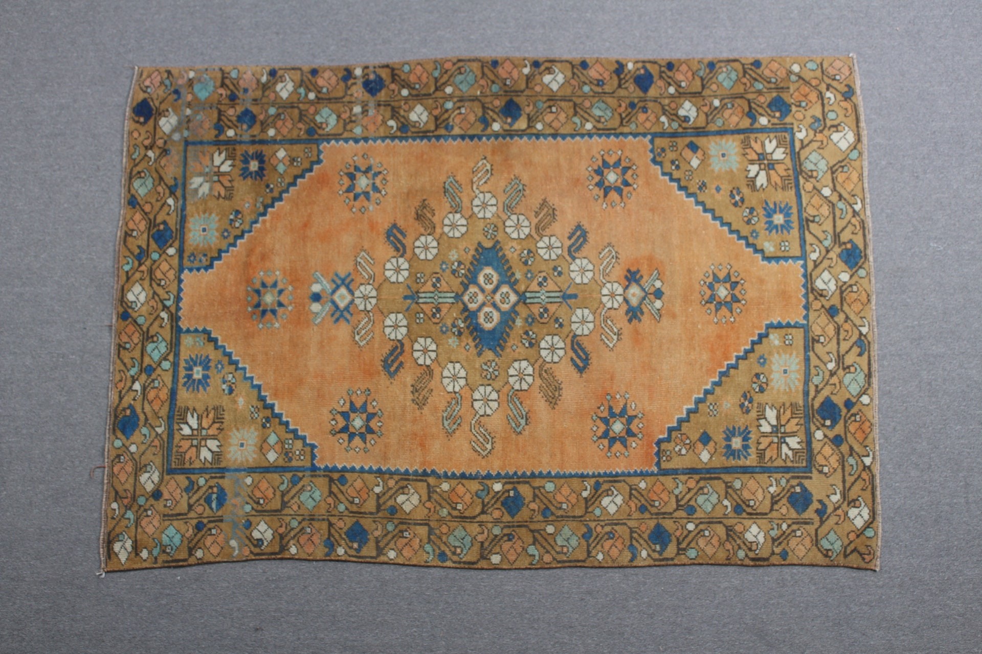 Eclectic Rug, Rugs for Nursery, Moroccan Rug, Indoor Rugs, Turkish Rug, Vintage Rugs, Anatolian Rug, Orange Floor Rug, 4.7x6.7 ft Area Rug