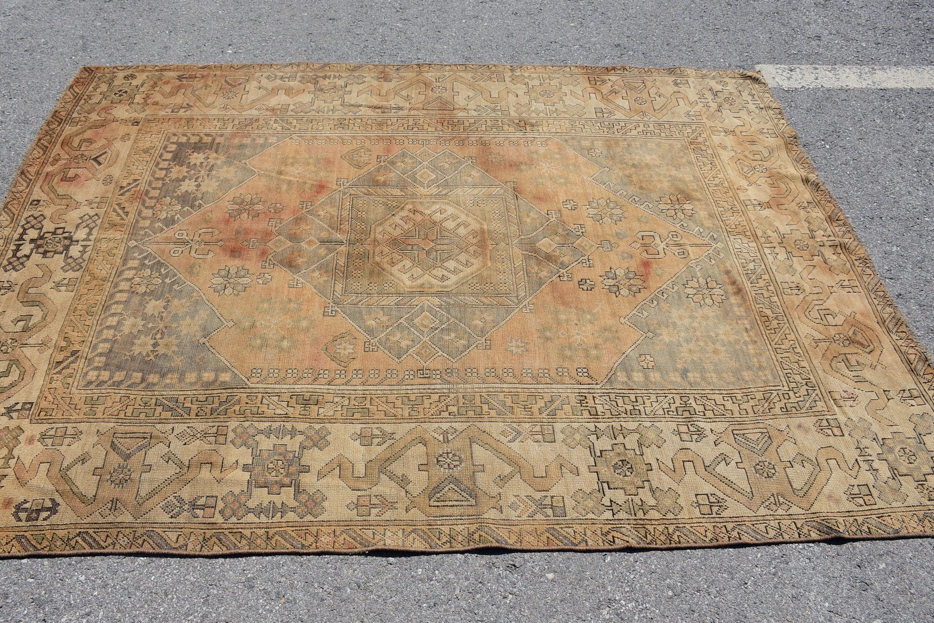 Vintage Halı, Anadolu Halısı, 5.3x7.3 ft Alan Kilimi, Çocuk Halısı, Parlak Halı, Yemek Odası Halıları, Oushak Halıları, Çocuk Odası Halıları, Türk Halısı