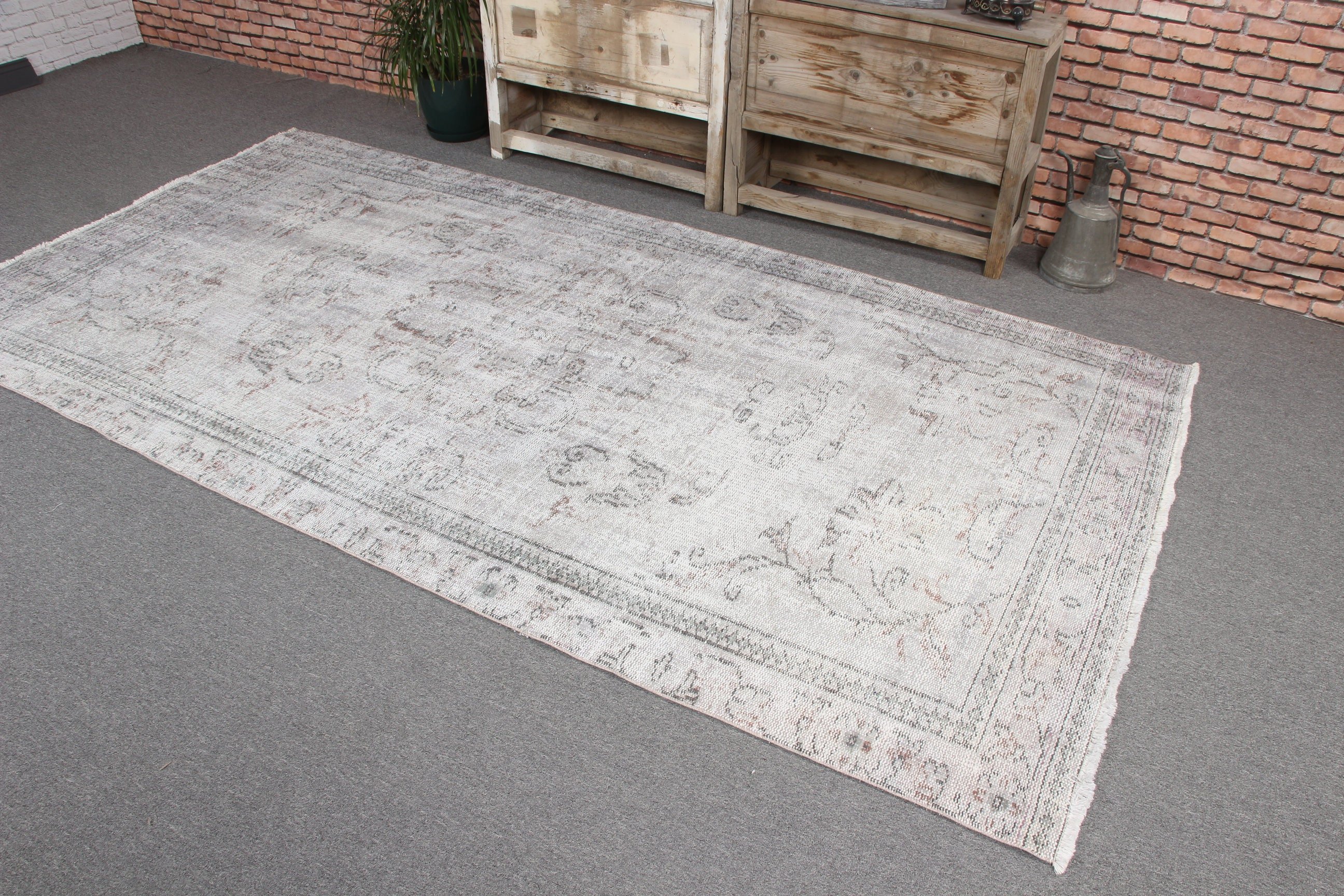 White Bedroom Rug, Salon Rug, Vintage Rug, Turkish Rugs, Rugs for Large Vintage, Luxury Rug, 4.8x9.3 ft Large Rugs, Handwoven Rug