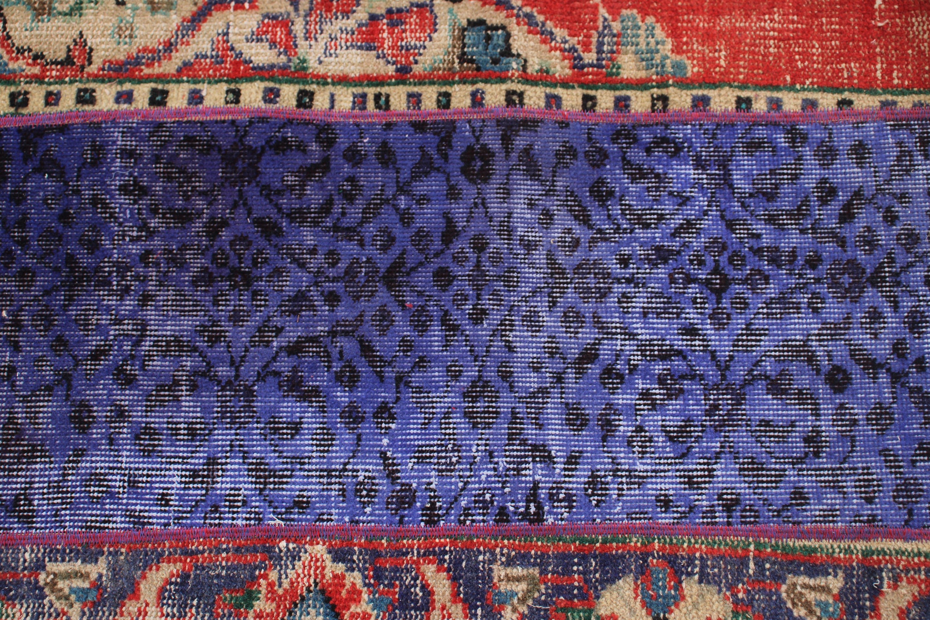 Mutfak Halıları, 2.3x4.9 ft Küçük Halı, Araba Paspas Halısı, Türk Halısı, Küçük Boho Halısı, Vintage Halı, Mavi Oryantal Halılar, Yün Halılar