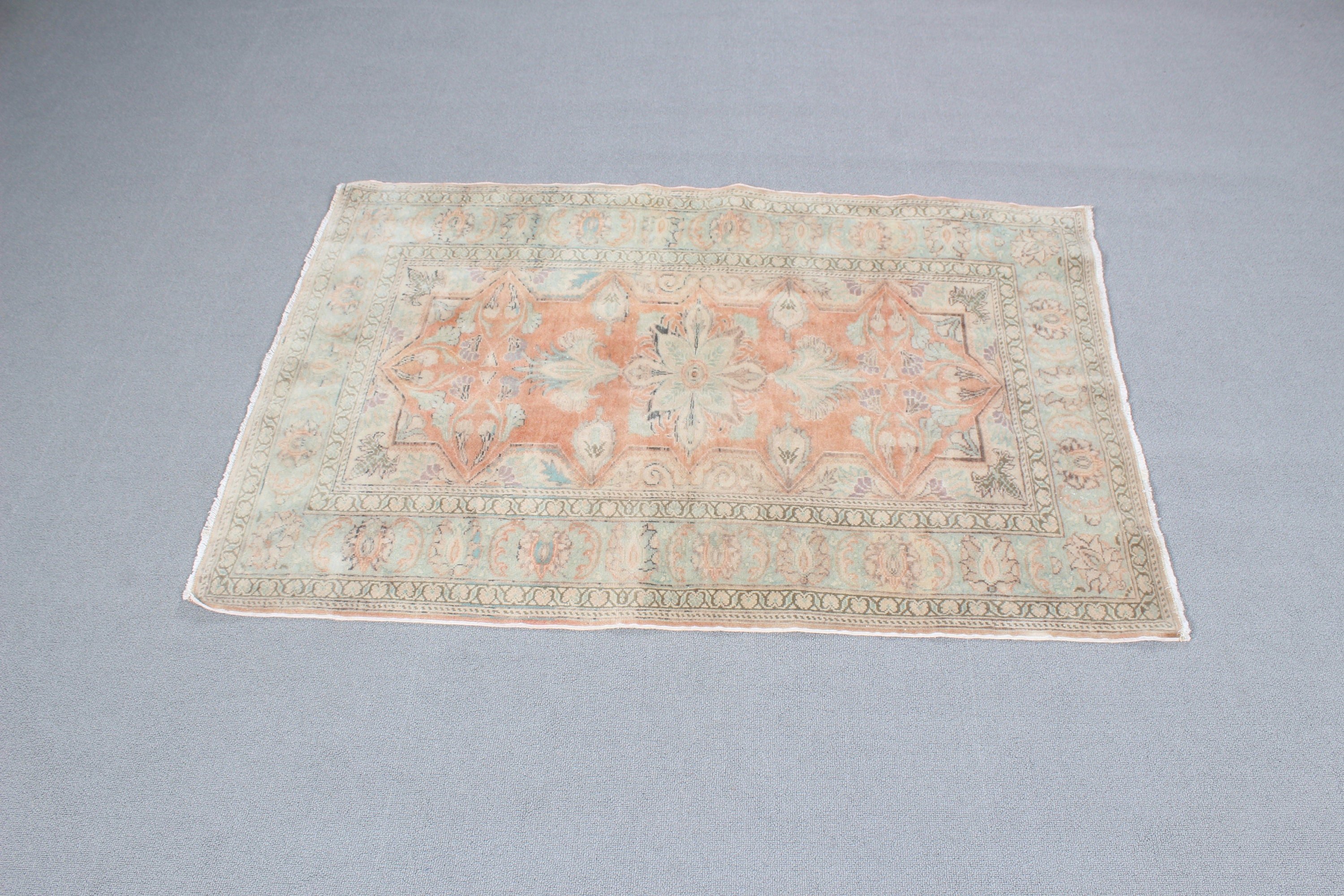 Turkish Rugs, Orange Geometric Rug, Floor Rugs, 2.9x4.3 ft Small Rugs, Vintage Rug, Bedroom Rug, Entry Rugs, Anatolian Rugs, Ethnic Rugs