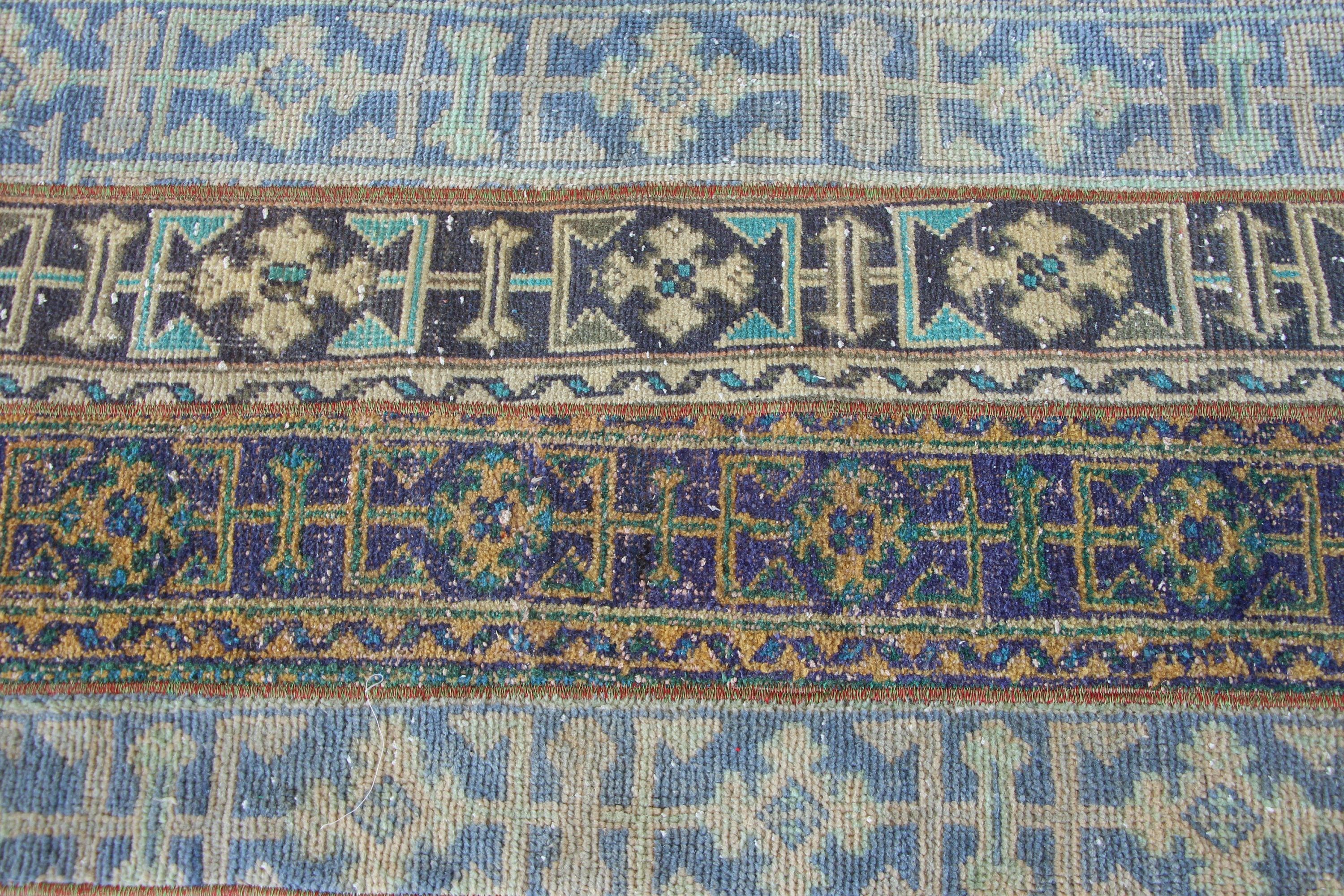 Blue  2.5x4.2 ft Small Rug, Oushak Rug, Turkish Rug, Nursery Rugs, Kitchen Rugs, Vintage Rugs, Wool Rugs, Rugs for Nursery