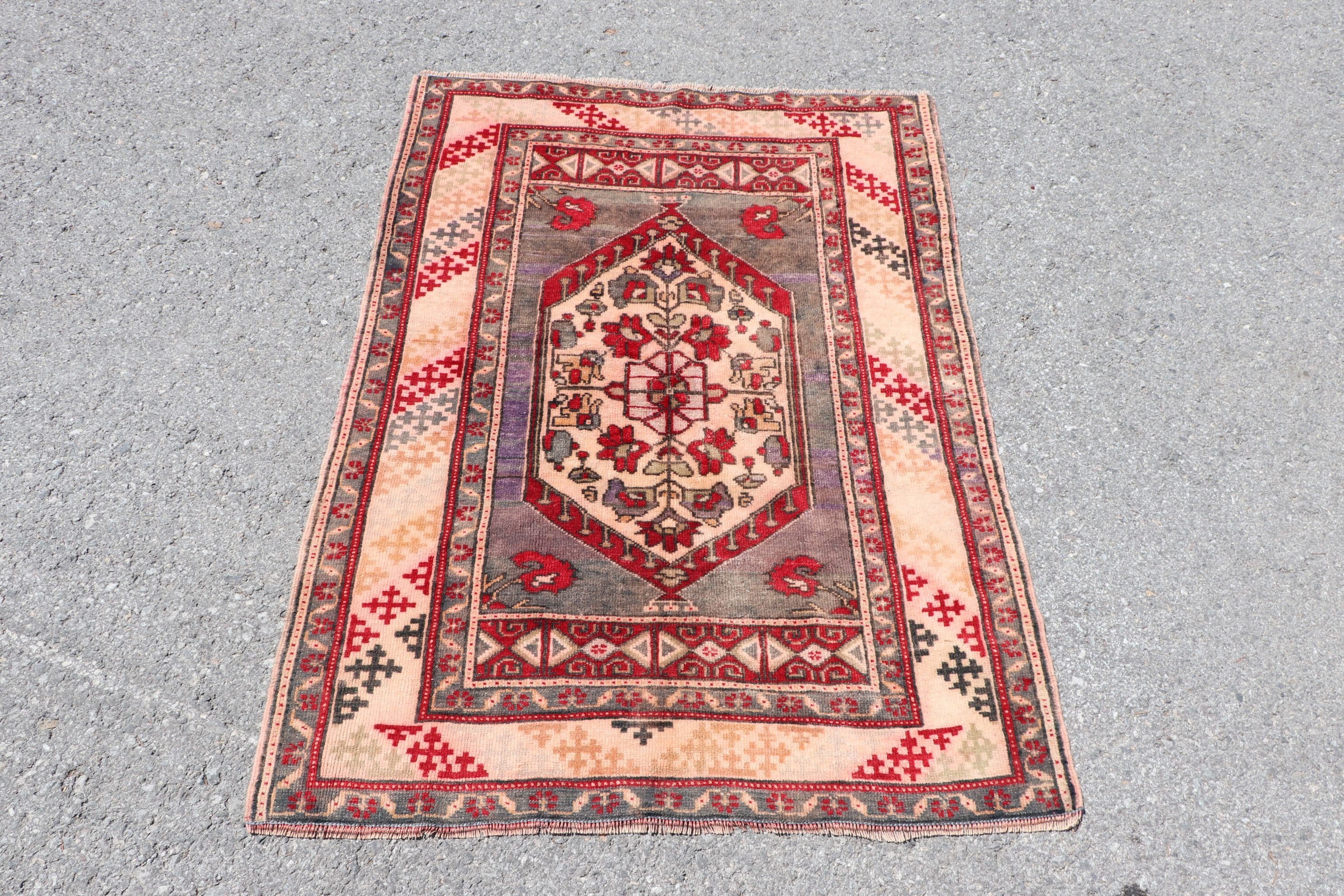 Car Mat Rug, 3x4 ft Small Rug, Red Antique Rug, Turkish Rug, Rugs for Kitchen, Wall Hanging Rug, Home Decor Rug, Antique Rugs, Vintage Rug