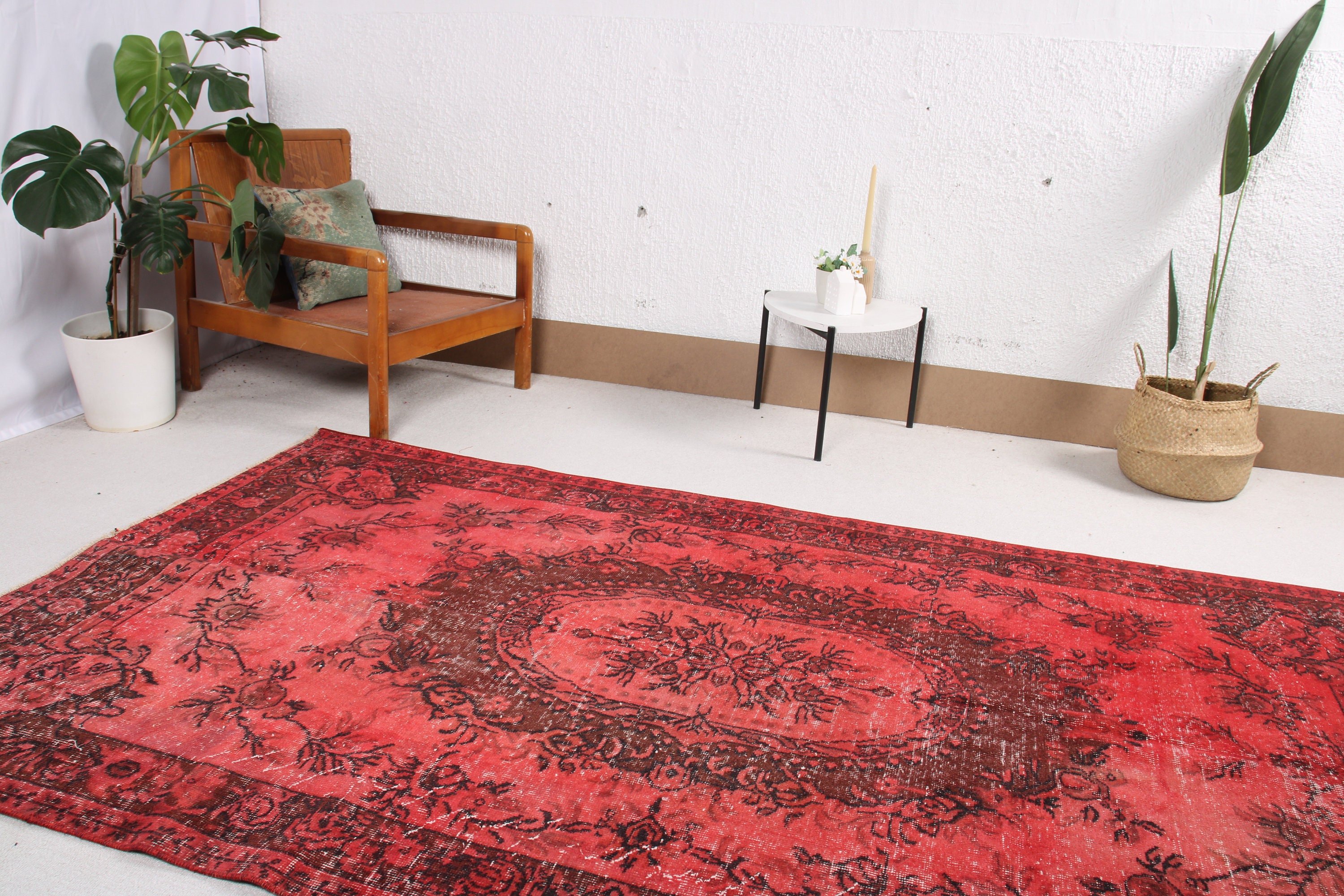 Floor Rugs, Modern Rugs, Red Oriental Rugs, Statement Rugs, Vintage Rug, Vintage Area Rug, 4.8x8.3 ft Area Rug, Ethnic Rugs, Turkish Rugs