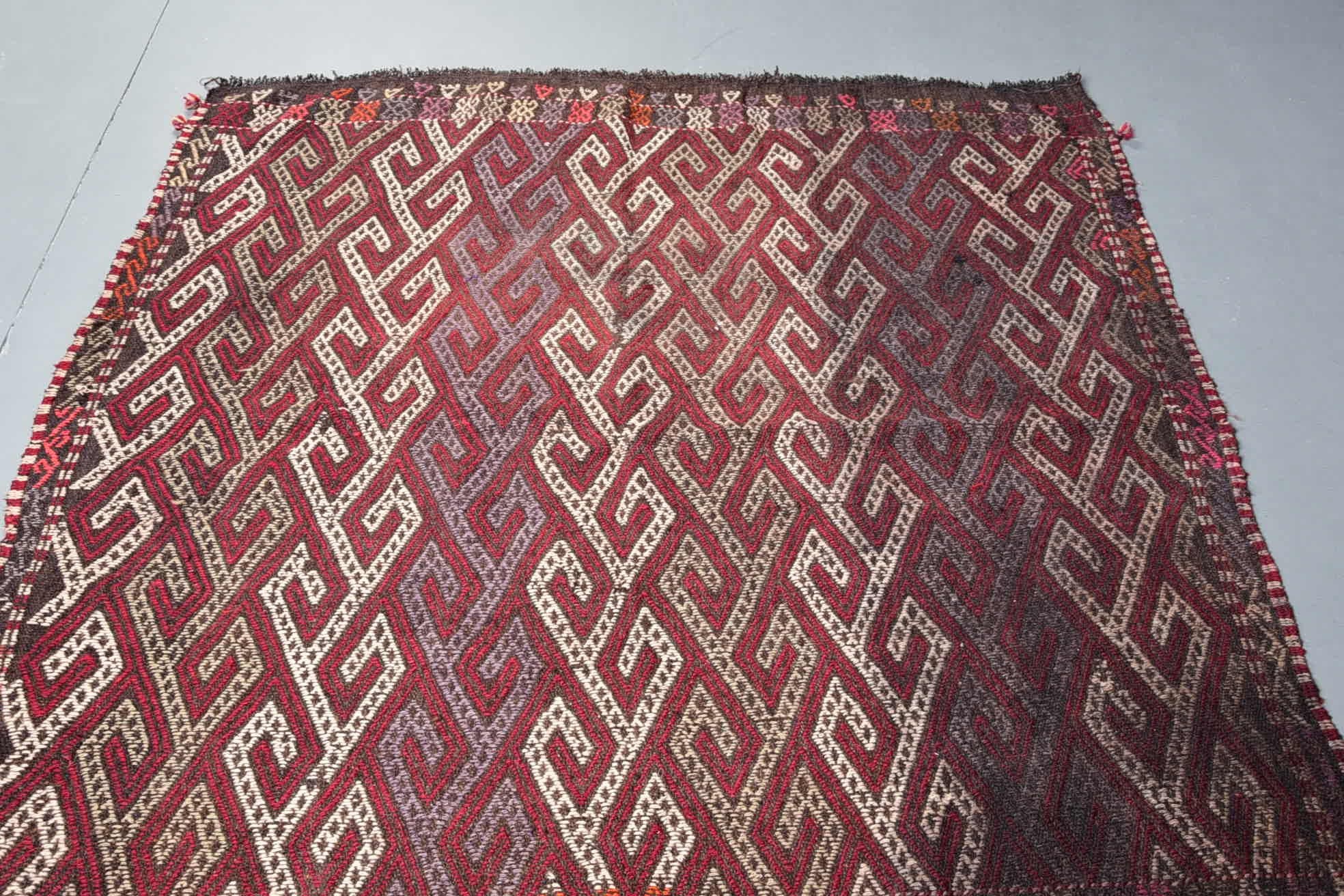 Yatak Odası Halıları, Kilim, Türk Halısı, Mutfak Halıları, Boho Halıları, Yün Halısı, Vintage Dekor Halısı, Vintage Halısı, Çocuk Odası Halıları, 4,9x5,2 ft Alan Halıları