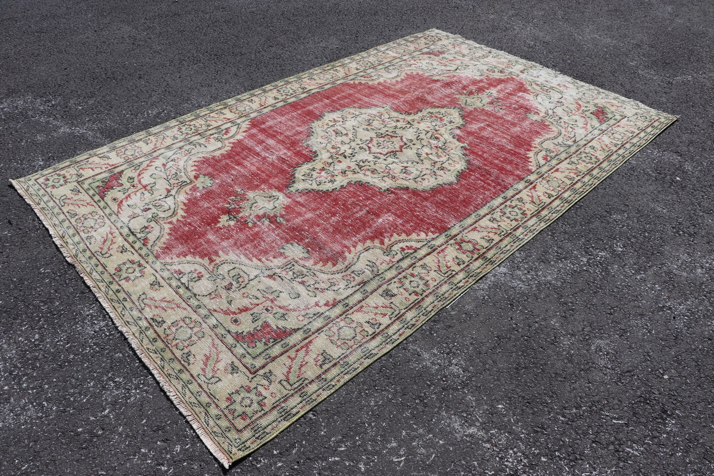 Bedroom Rug, 6x9.6 ft Large Rugs, Red Cool Rug, Oriental Rugs, Antique Rug, Large Area Rug Rugs, Vintage Rug, Turkish Rugs, Living Room Rug