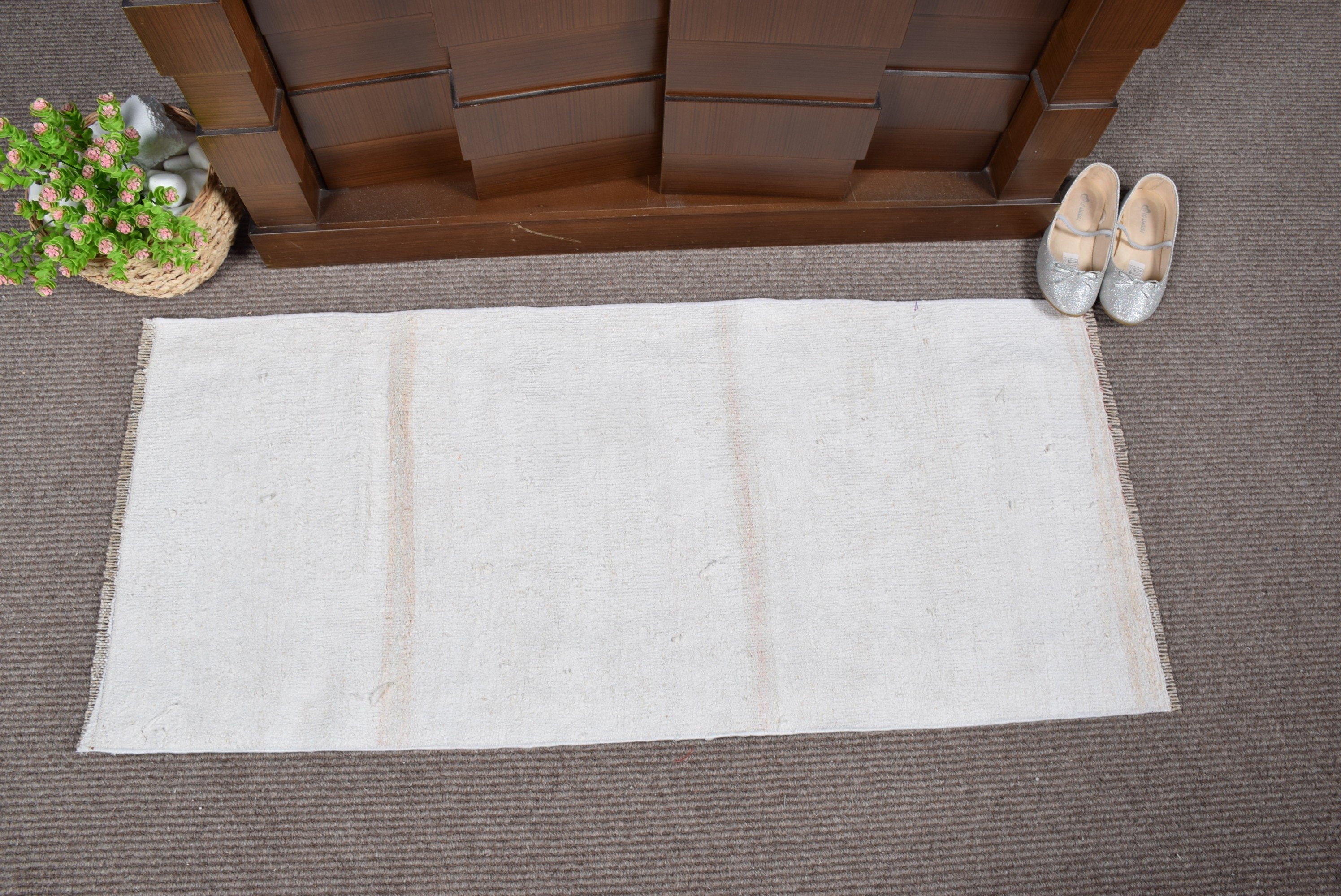 Moroccan Rug, Vintage Rugs, Car Mat Rug, Turkish Rug, Eclectic Rug, Bedroom Rugs, Beige Anatolian Rugs, Kitchen Rugs, 1.7x3.8 ft Small Rug