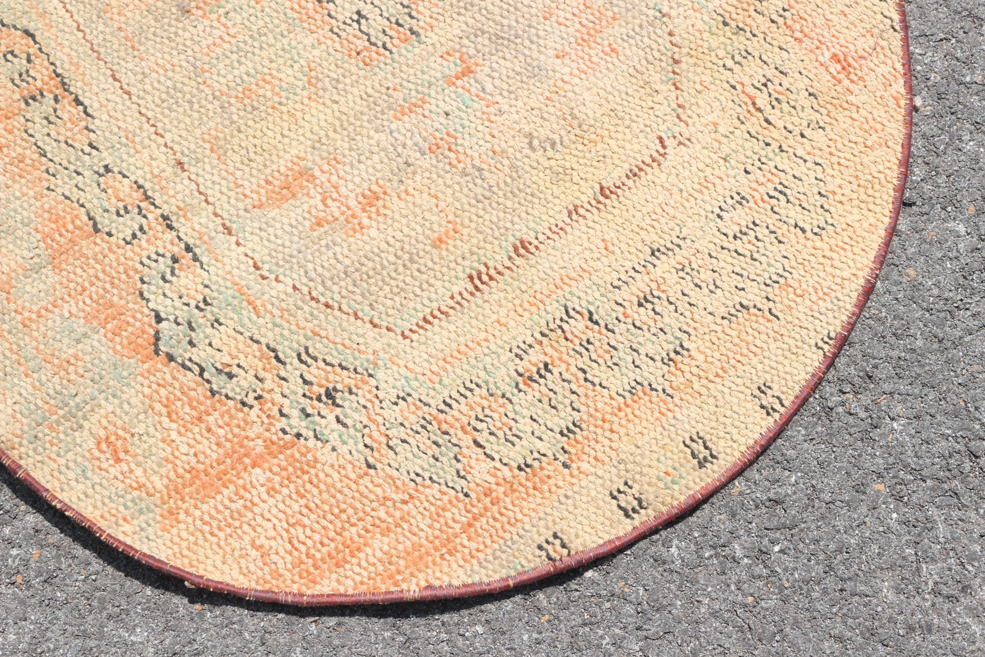 Orange Moroccan Rugs, Anatolian Rug, Floor Rug, Vintage Rug, Entry Rug, Wall Hanging Rug, Turkish Rugs, Antique Rug, 2.9x2.7 ft Small Rug