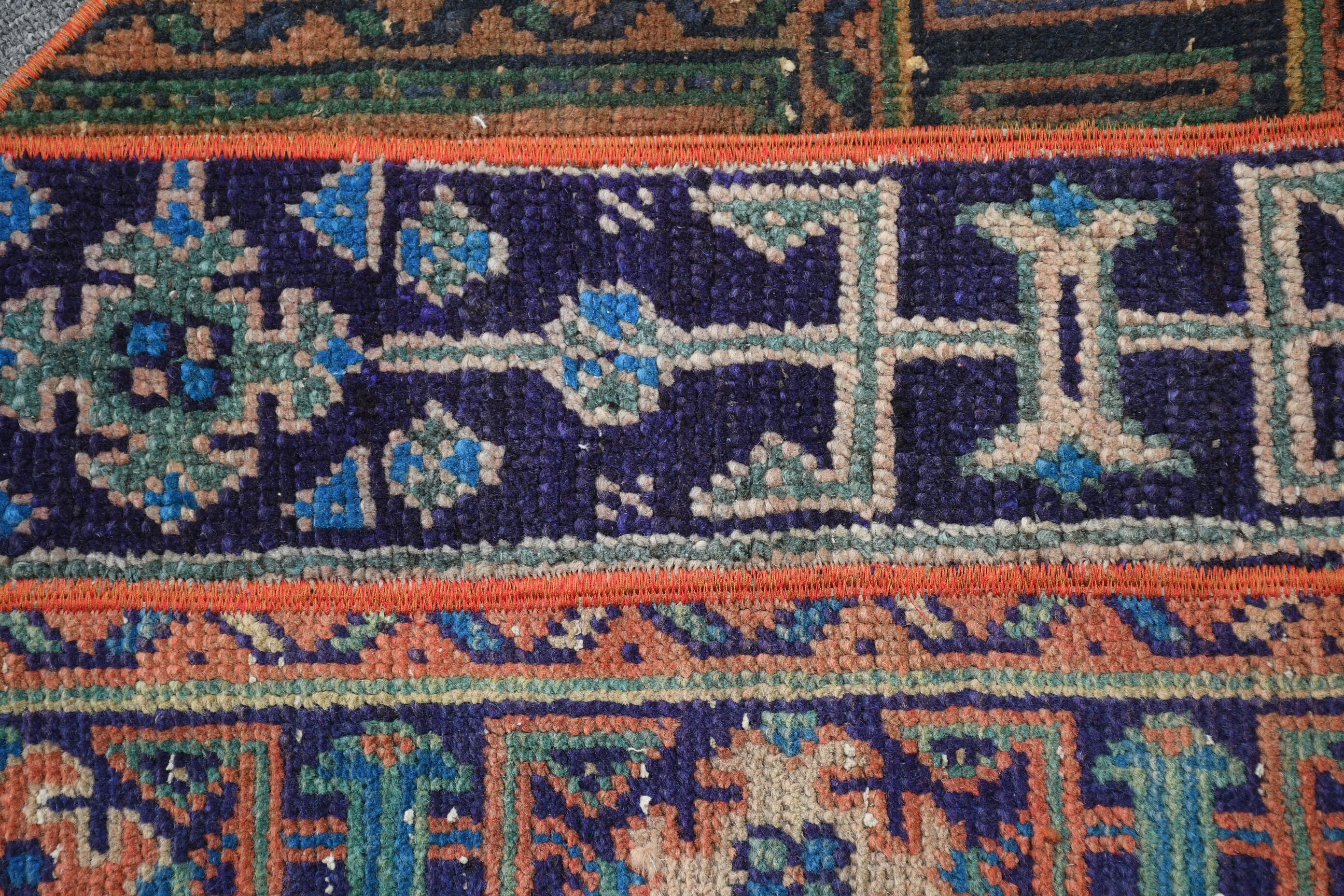 Yün Halı, Giriş Halıları, Türk Halıları, 2,5x1,5 ft Küçük Halı, Mavi Antika Halılar, Araba Paspas Halıları, Yer Halısı, Araba Paspas Halıları, Vintage Halı