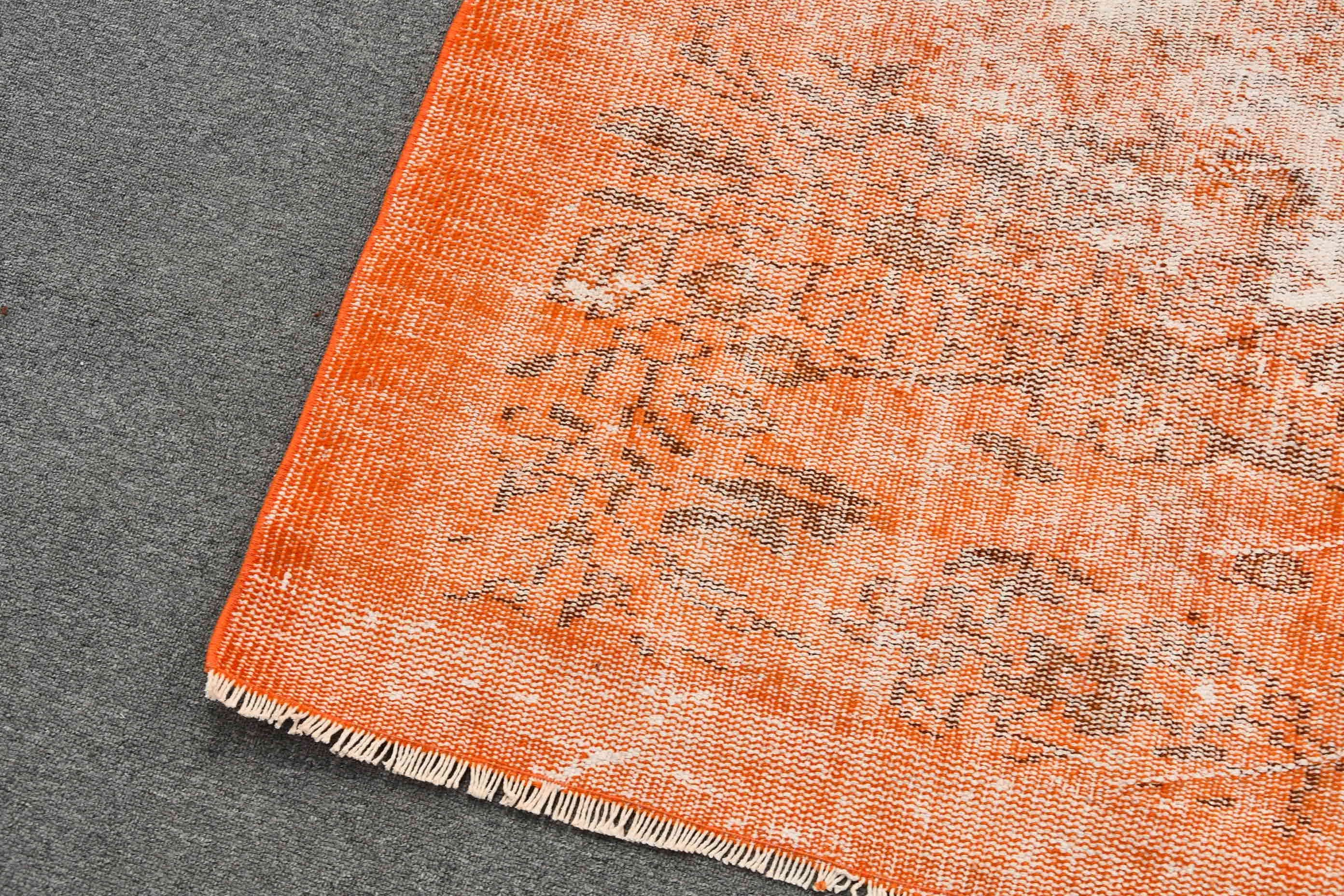 Rugs for Salon, Moroccan Rug, Orange Wool Rug, 5.4x9.2 ft Large Rugs, Salon Rug, Turkish Rug, Vintage Rug, Living Room Rug, Antique Rugs