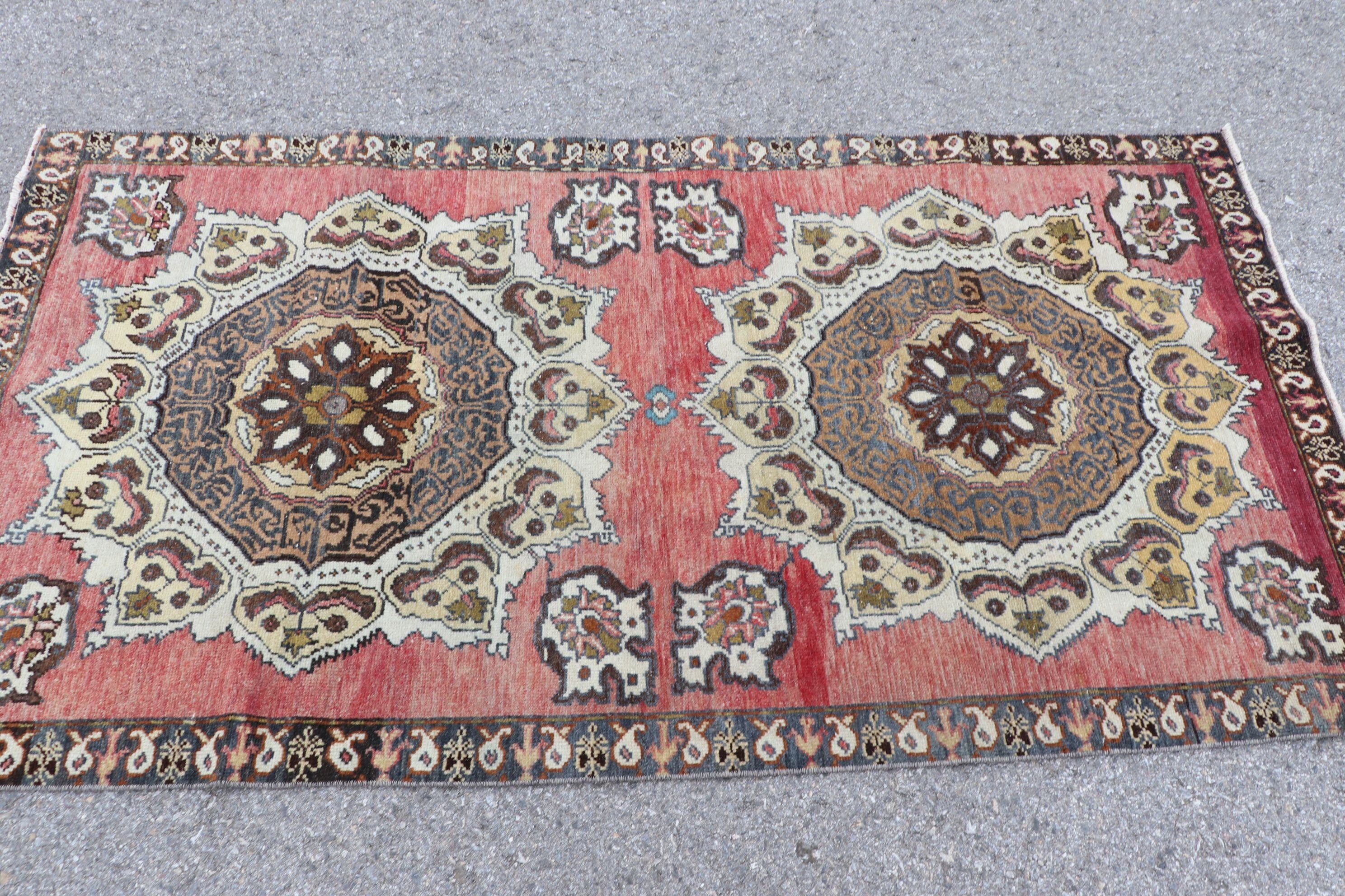 Vintage Rug, Kitchen Rugs, Entry Rugs, Beige  3.1x5.9 ft Accent Rug, Moroccan Rug, Rugs for Entry, Turkish Rug, Bedroom Rug