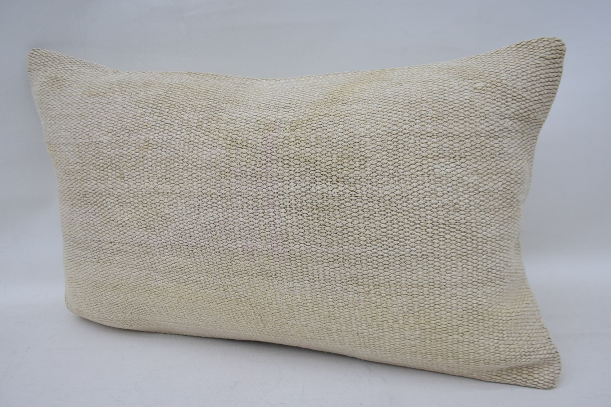 Nomadic Pillow Sham, Vintage Pillow, Turkish Pillow, Kilim Pillow, 12"x20" Beige Cushion Case, Turkish Bench Pillow