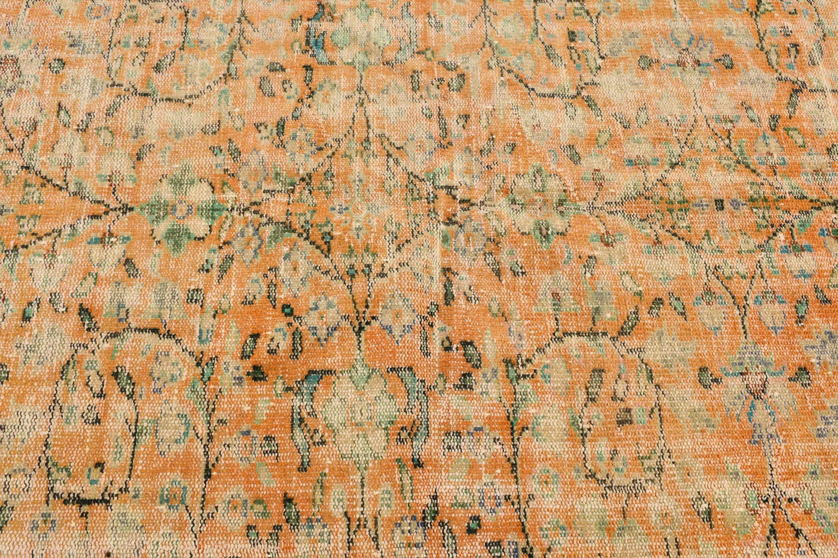 Oriental Rug, Handmade Rug, Orange Wool Rug, 4.4x8.1 ft Area Rugs, Turkish Rug, Living Room Rugs, Vintage Rug, Nursery Rugs, Anatolian Rug