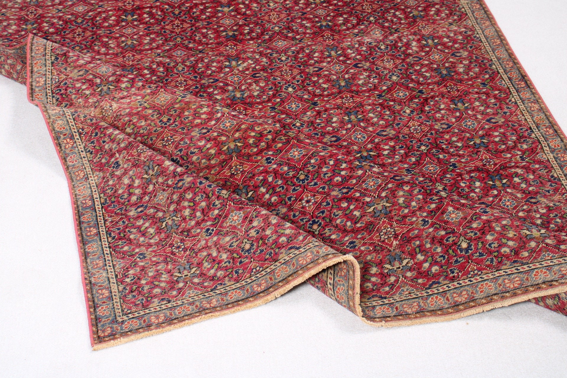 5.1x8.4 ft Büyük Halılar, Oushak Halıları, Büyük Oushak Halıları, Yemek Odası Halıları, Pembe Boho Halıları, Türk Halıları, Vintage Halı