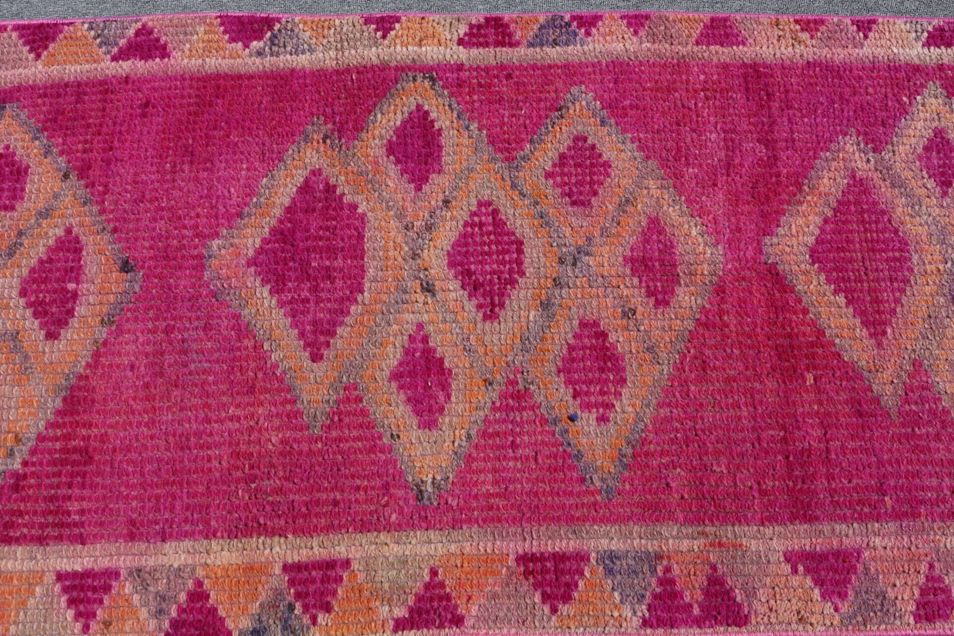 2.3x10.8 ft Runner Rug, Vintage Rugs, Oushak Rug, Hallway Rugs, Stair Rug, Boho Rugs, Turkish Rugs, Pink Moroccan Rug, Anatolian Rug