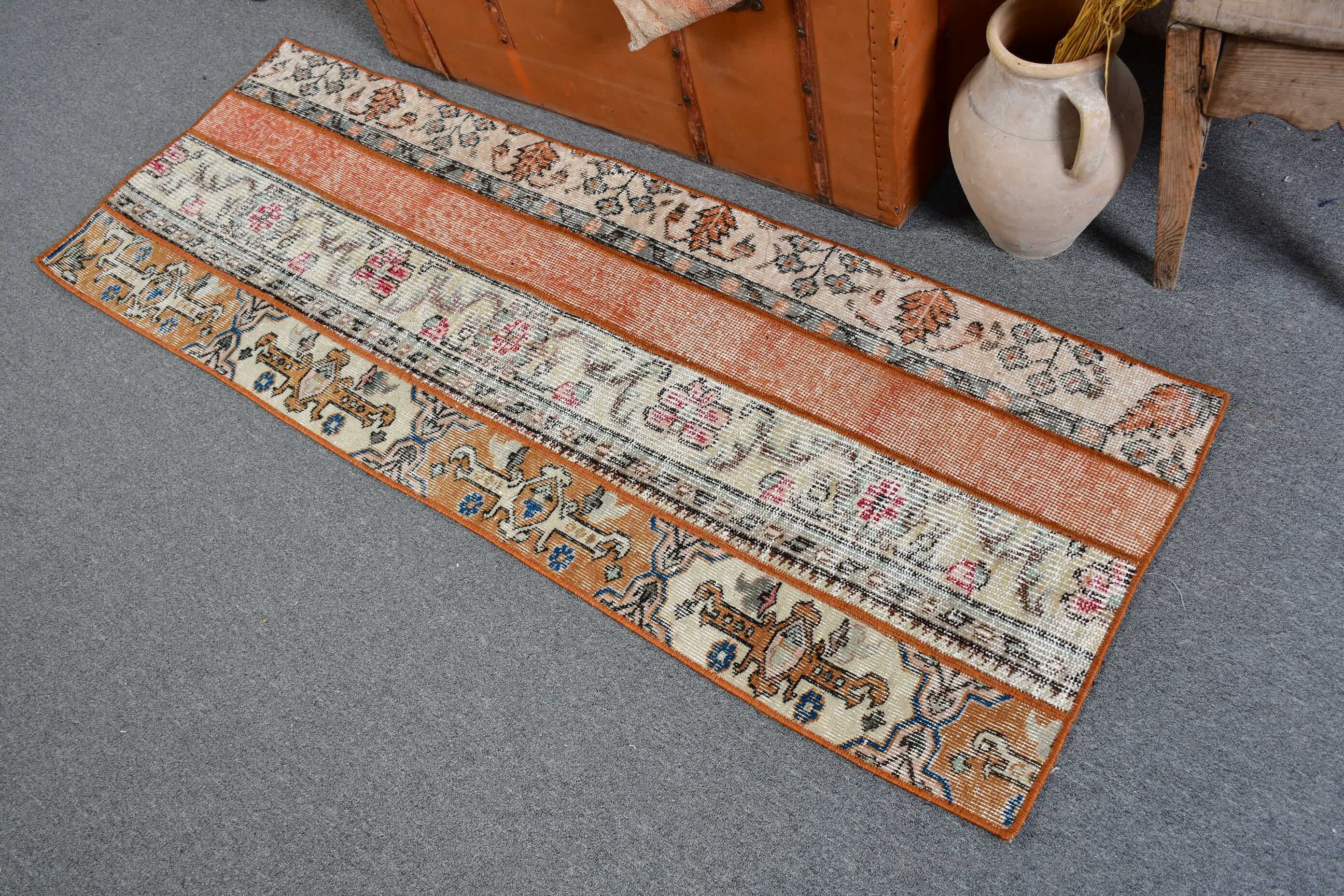 Oushak Runner Rug Rugs, Nomadic Rug, Turkish Rugs, Hallway Rug, 2x5.6 ft Runner Rug, Antique Rugs, Rugs for Stair, Cool Rug, Vintage Rug