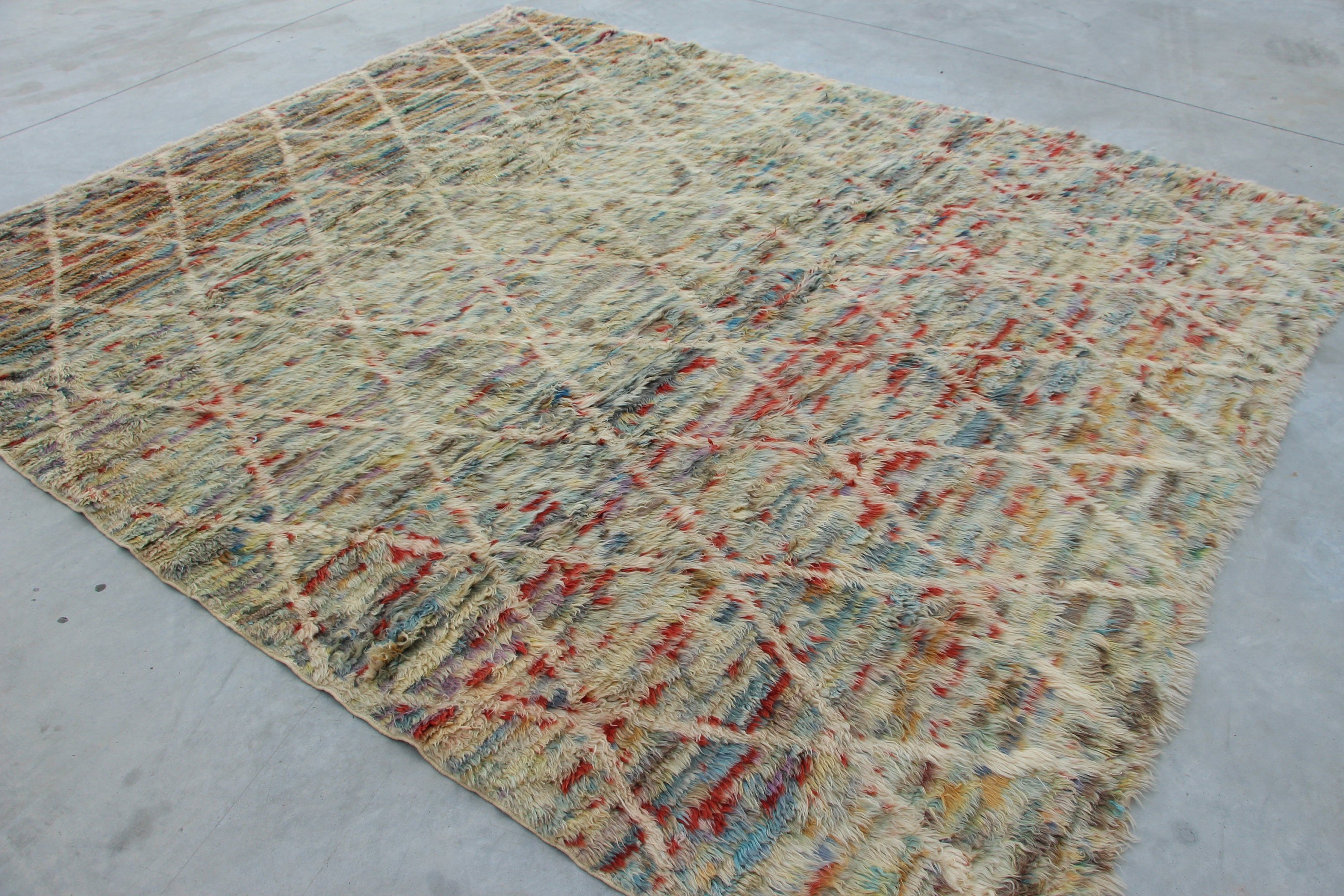 Old Rug, 8x9.4 ft Oversize Rugs, Dining Room Rug, Saloon Rugs, Turkish Rug, Vintage Rugs, Oushak Rug, Anatolian Rugs, Beige Home Decor Rugs