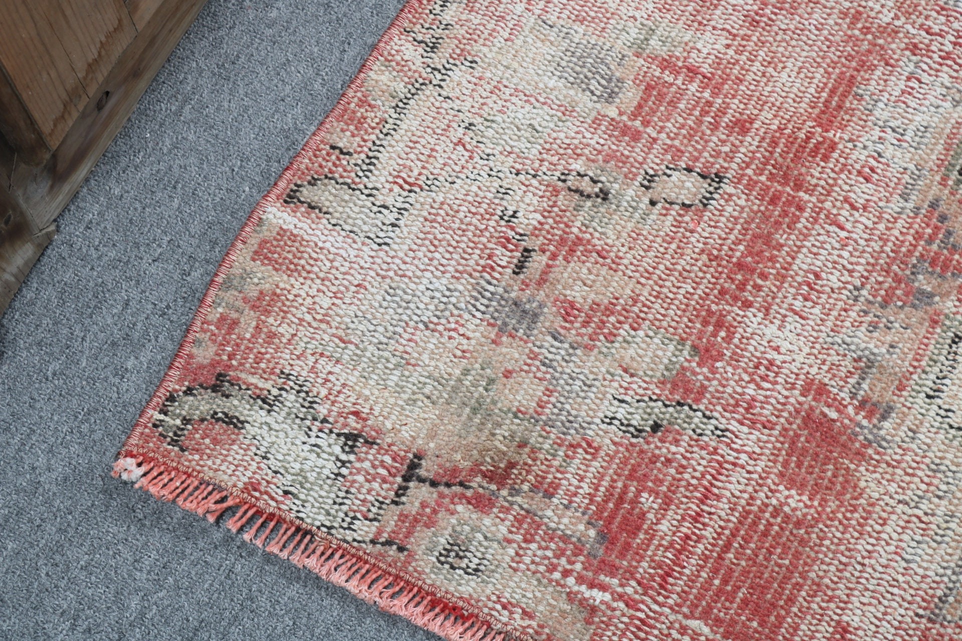 Giriş Halısı, Küçük Alan Halısı, Bej Fas Halıları, Türk Halıları, Vintage Halılar, Boho Halı, Düz Dokuma Halılar, Nötr Halılar, 1,6x3 ft Küçük Halılar