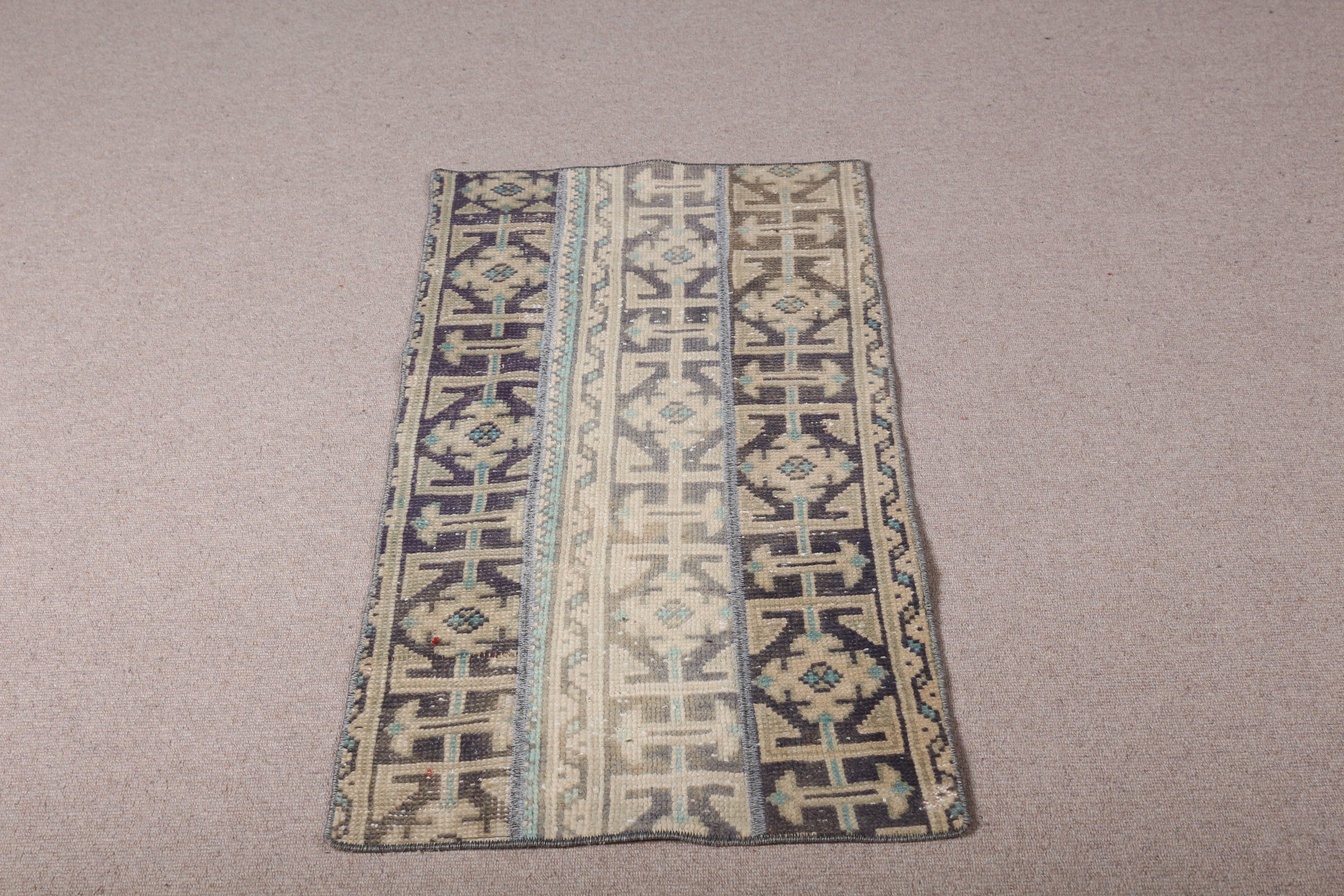 Beige Home Decor Rug, Door Mat Rugs, Turkish Rug, Vintage Rug, Old Rug, Entry Rugs, 1.9x3.9 ft Small Rug, Bedroom Rug, Home Decor Rug