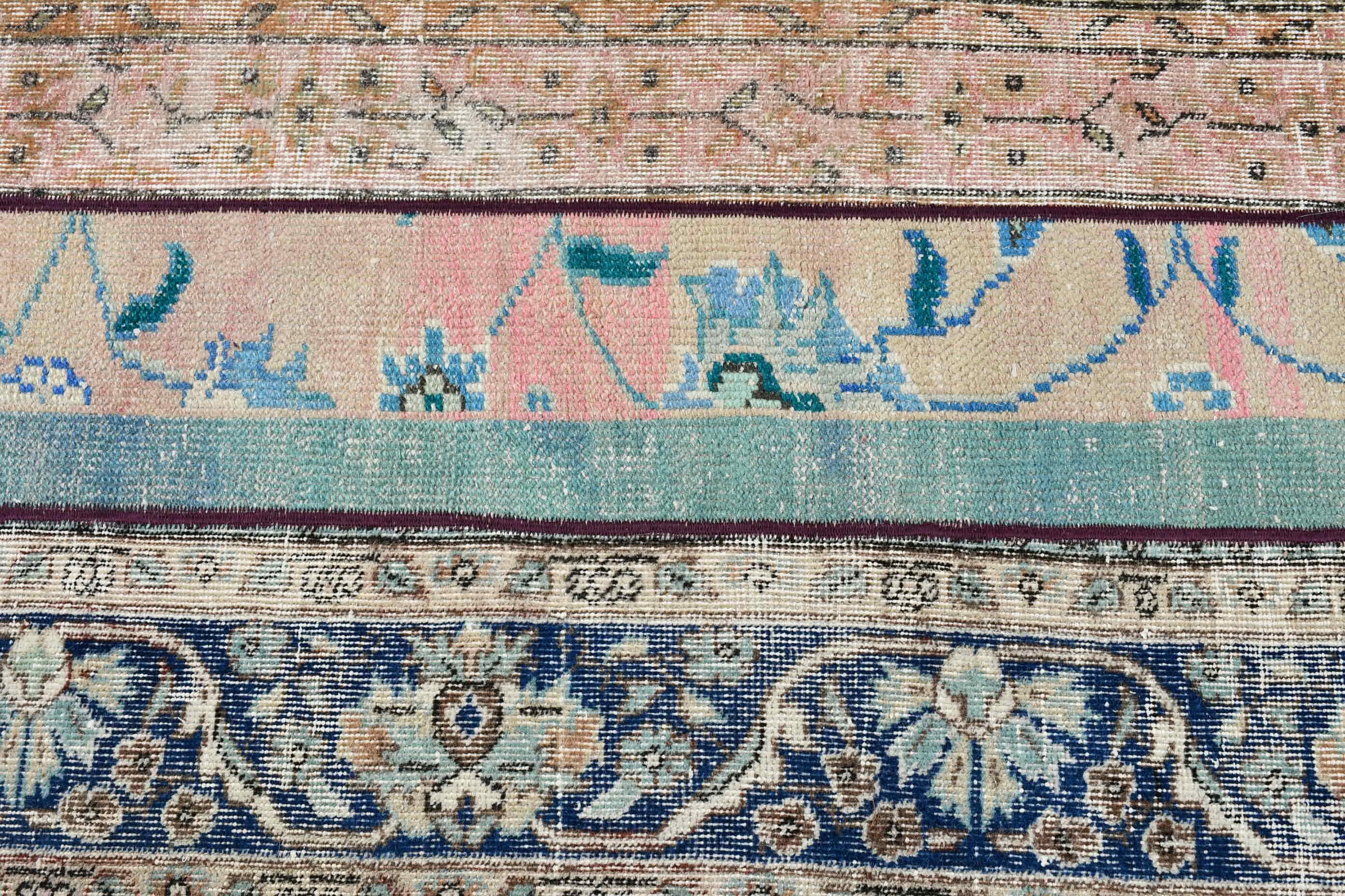 Rugs for Kitchen, Vintage Rugs, Floor Rugs, Turkish Rug, Bedroom Rug, Blue Oushak Rug, Hallway Rug, Retro Rug, 2.5x8.2 ft Runner Rug