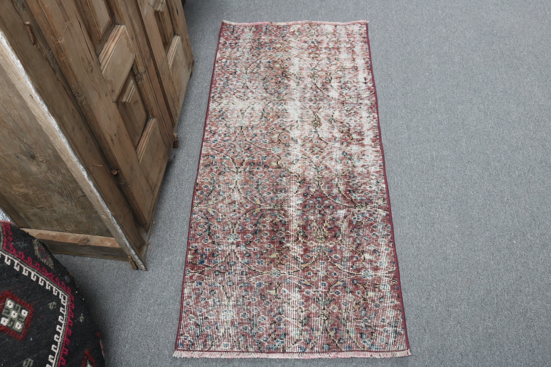 Vintage Halı, Kapı Paspası Halısı, Boho Halıları, 2x4,3 ft Küçük Halılar, Yer Halısı, Duvara Asma Halıları, Banyo Halısı, Türk Halıları, Kahverengi Yatak Odası Halıları