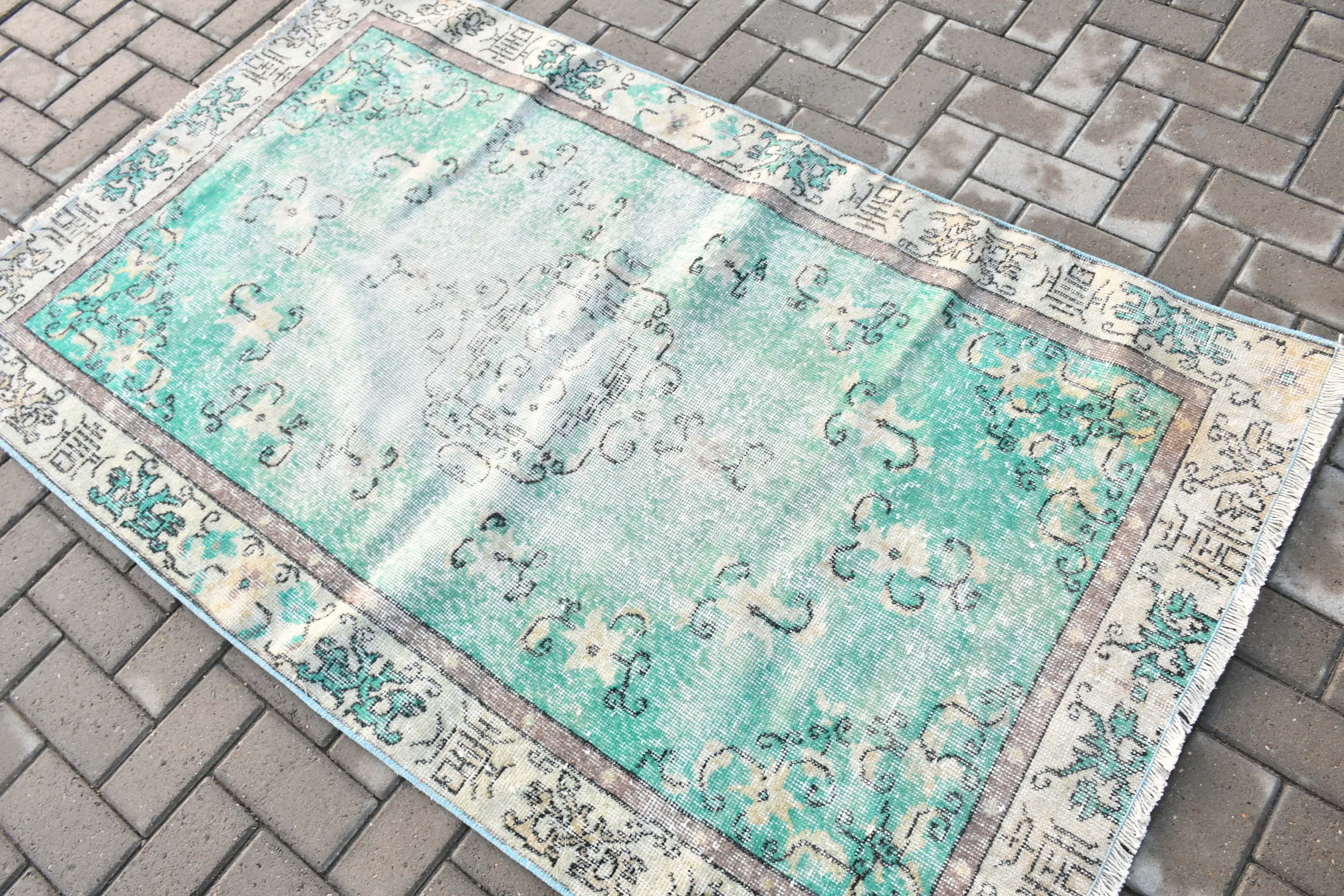 Anatolian Rug, Oushak Rugs, Green Bedroom Rugs, Turkish Rug, Entry Rug, Kitchen Rug, Vintage Rug, Rugs for Bedroom, 3.6x6.1 ft Accent Rugs