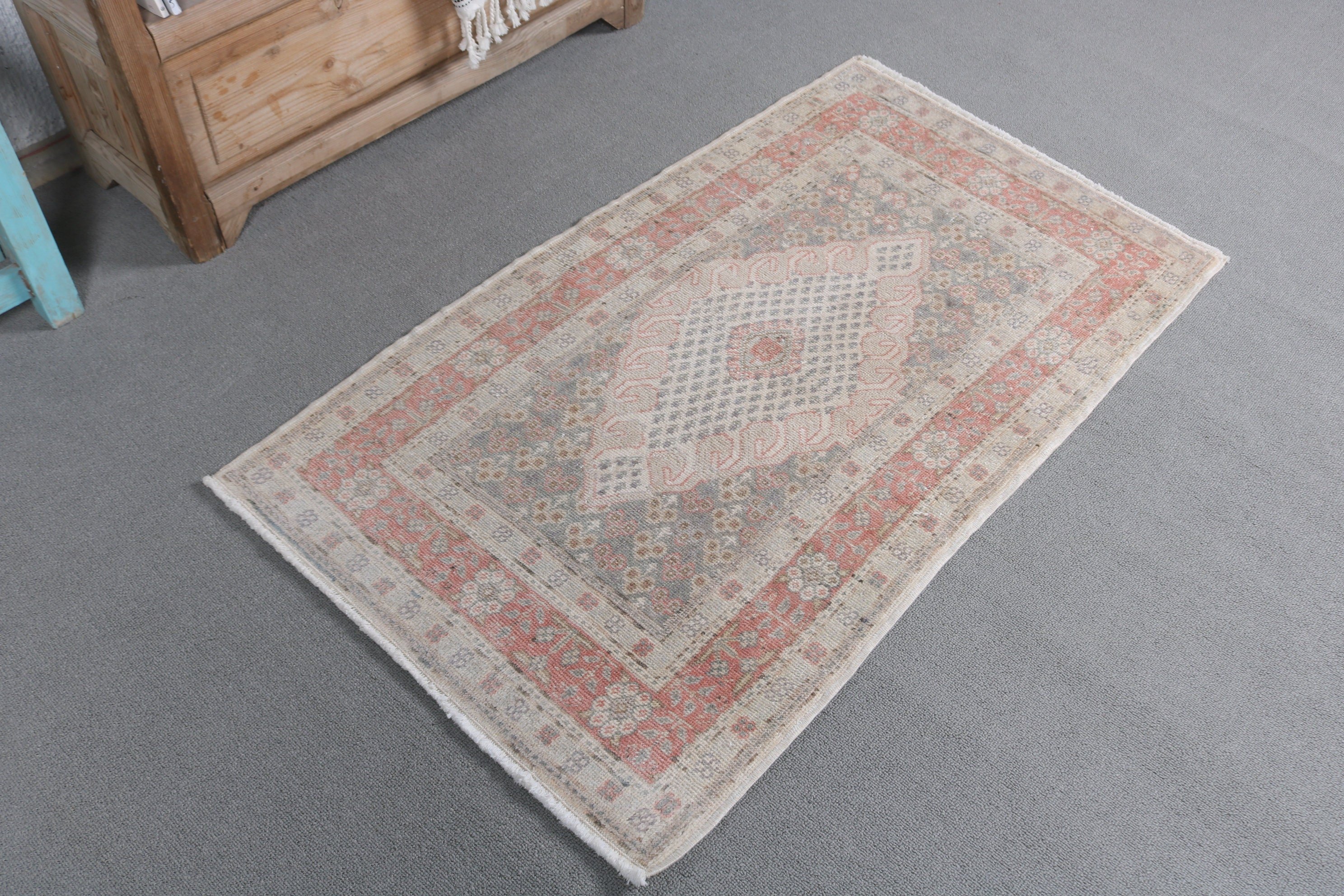 Anatolian Rug, Rugs for Entry, Moroccan Rug, Turkish Rugs, 2.1x3.7 ft Small Rug, Entry Rug, White Moroccan Rugs, Bedroom Rugs, Vintage Rug