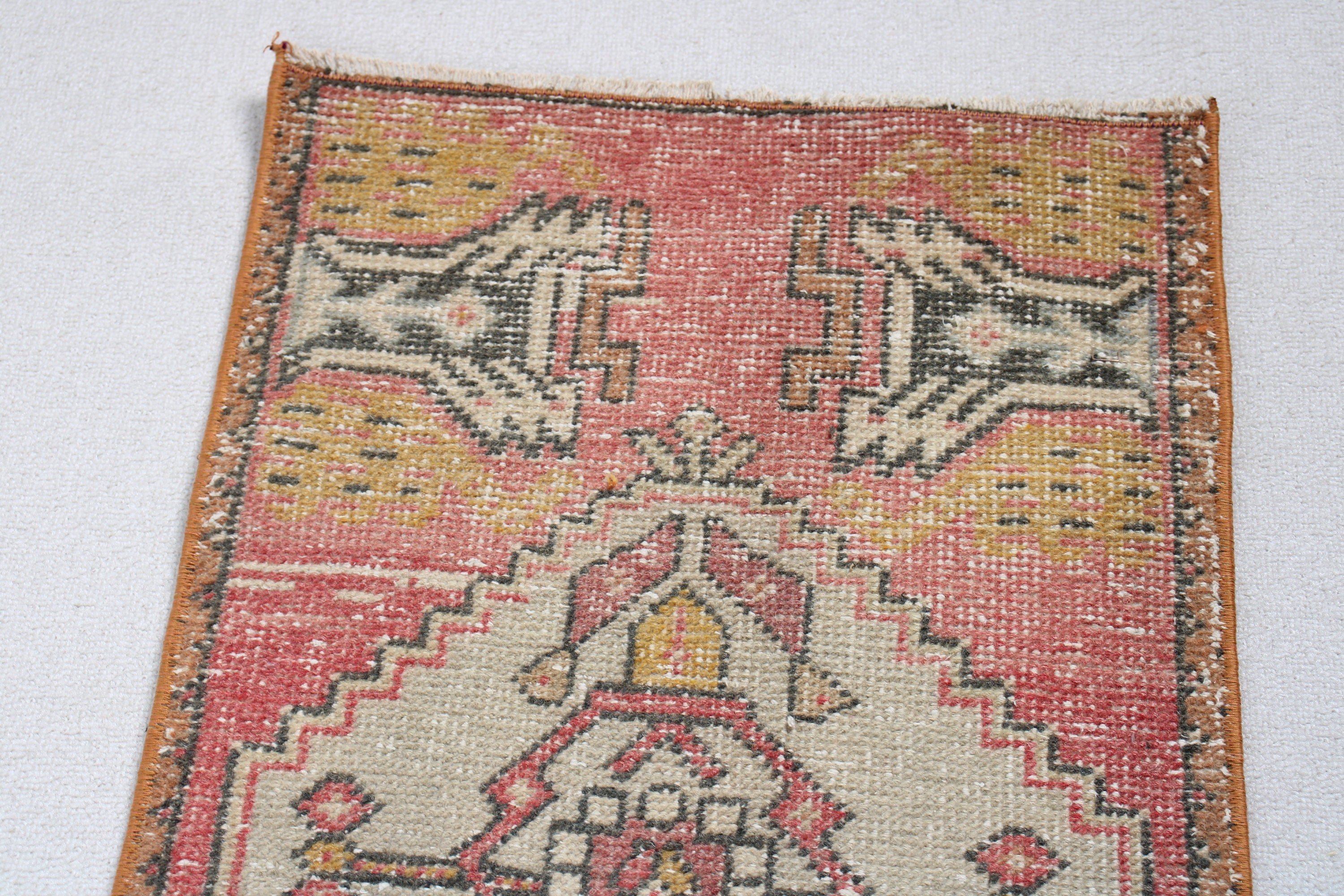 Küçük Alan Halıları, Vintage Halılar, Oryantal Halı, Araba Mat Halısı, Kırmızı 1.6x3 ft Küçük Halılar, Anadolu Halısı, Kabile Halısı, Türk Halıları