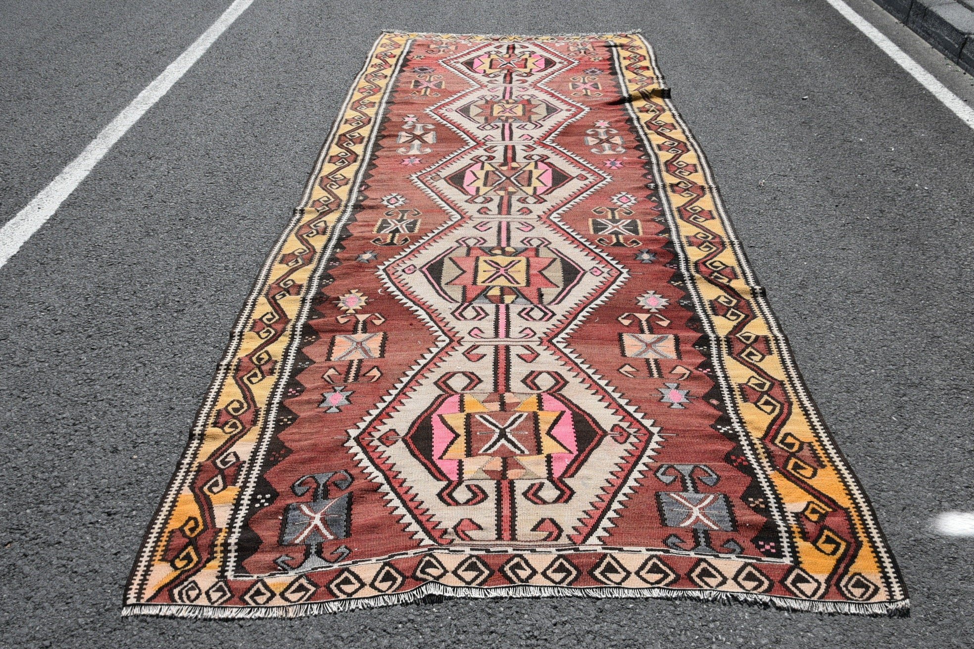 Oryantal Halılar, Vintage Halı, Kilim, 5.2x14.1 ft Yolluk Halıları, Koridor Halısı, Bohem Halısı, Havalı Halılar, Türk Halısı, Koridor Halıları, Kabile Halısı