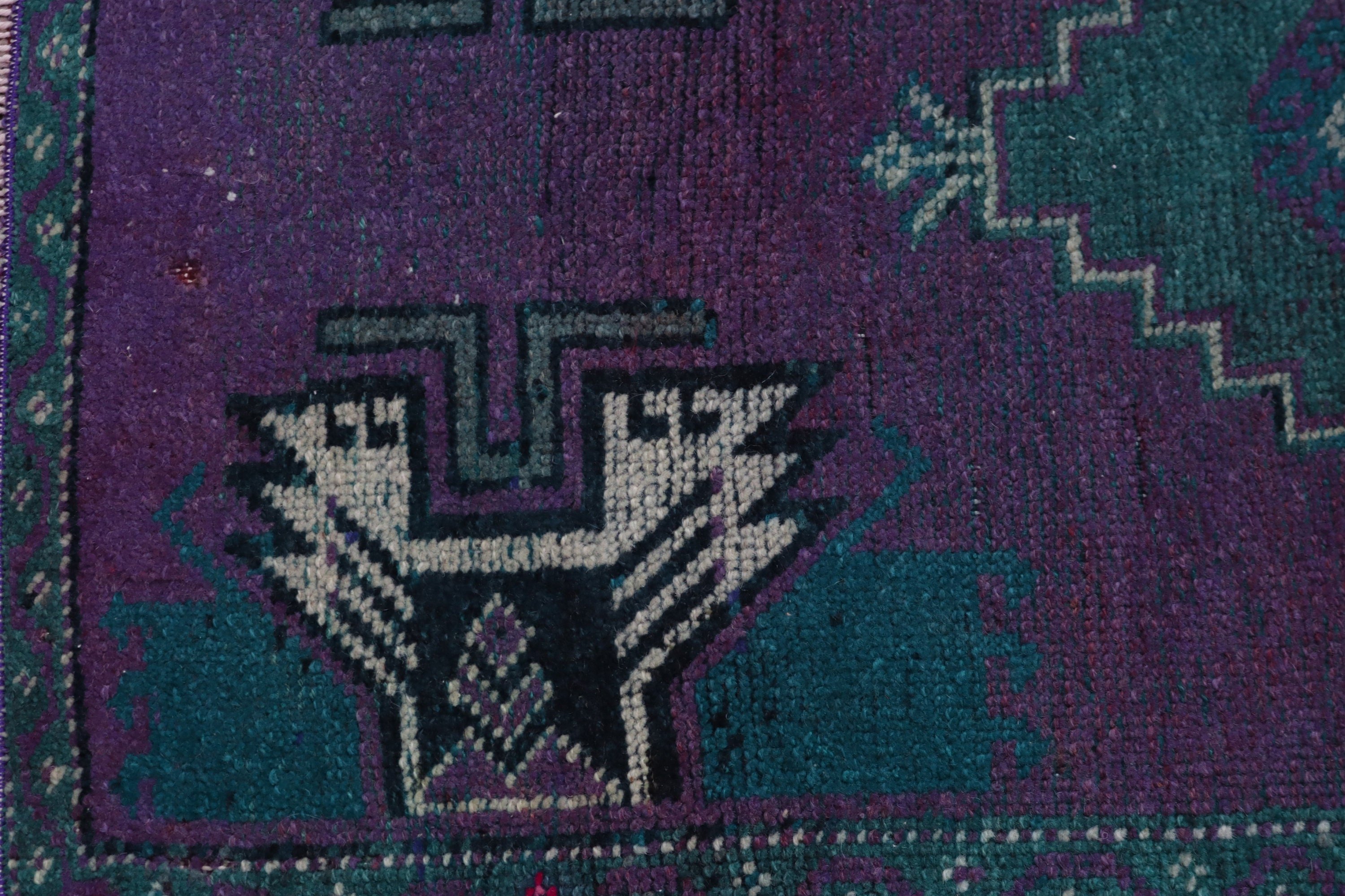 Türk Halısı, Mutfak Halıları, Yatak Odası Halıları, 1.7x2.9 ft Küçük Halılar, Yer Halıları, Tribal Halılar, Vintage Halılar, Mor Lüks Halı, Küçük Boho Halı