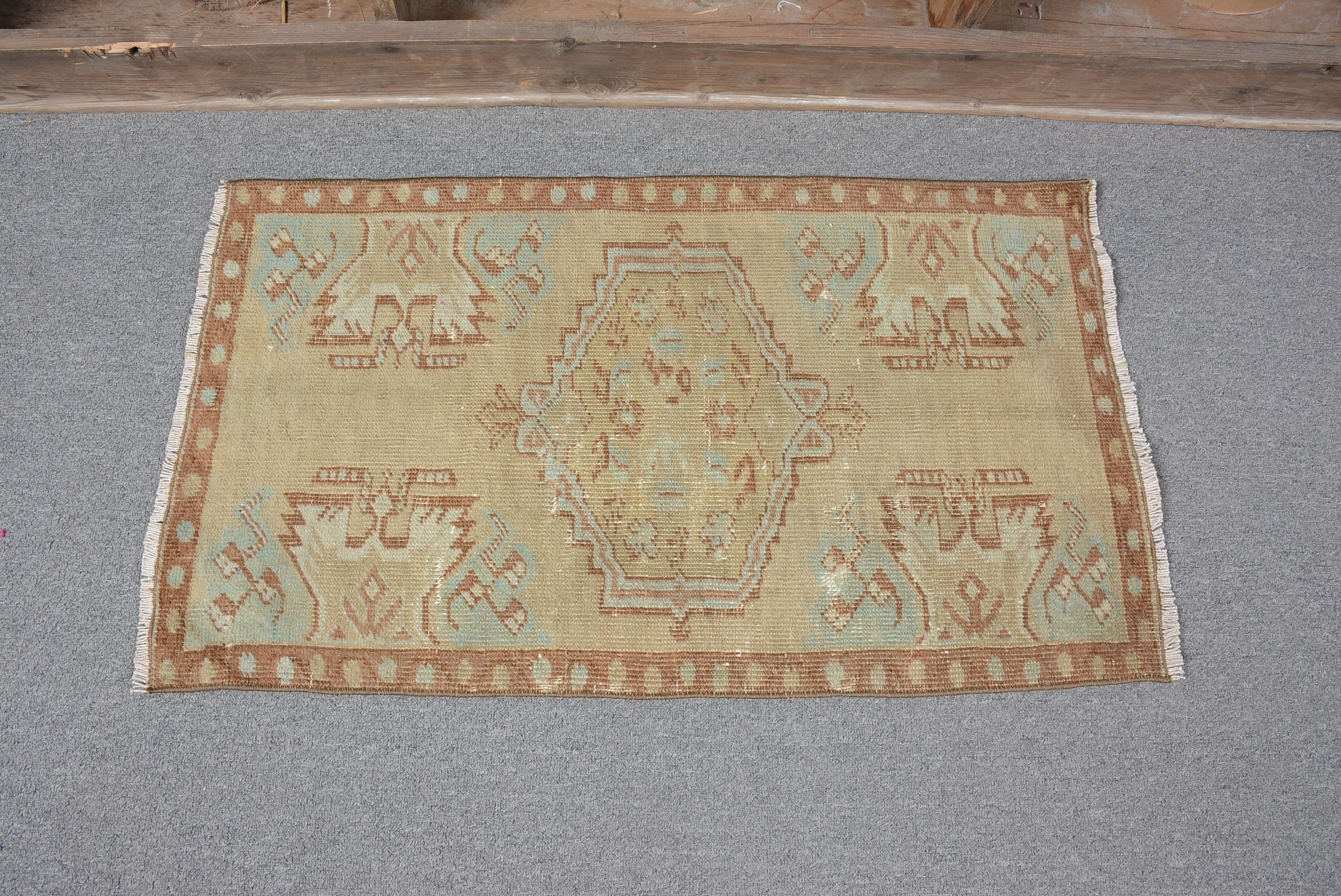 Turkish Rug, Entry Rugs, Bedroom Rugs, Vintage Rugs, 1.6x2.8 ft Small Rugs, Anatolian Rug, Brown Floor Rug, Rugs for Bathroom, Antique Rug