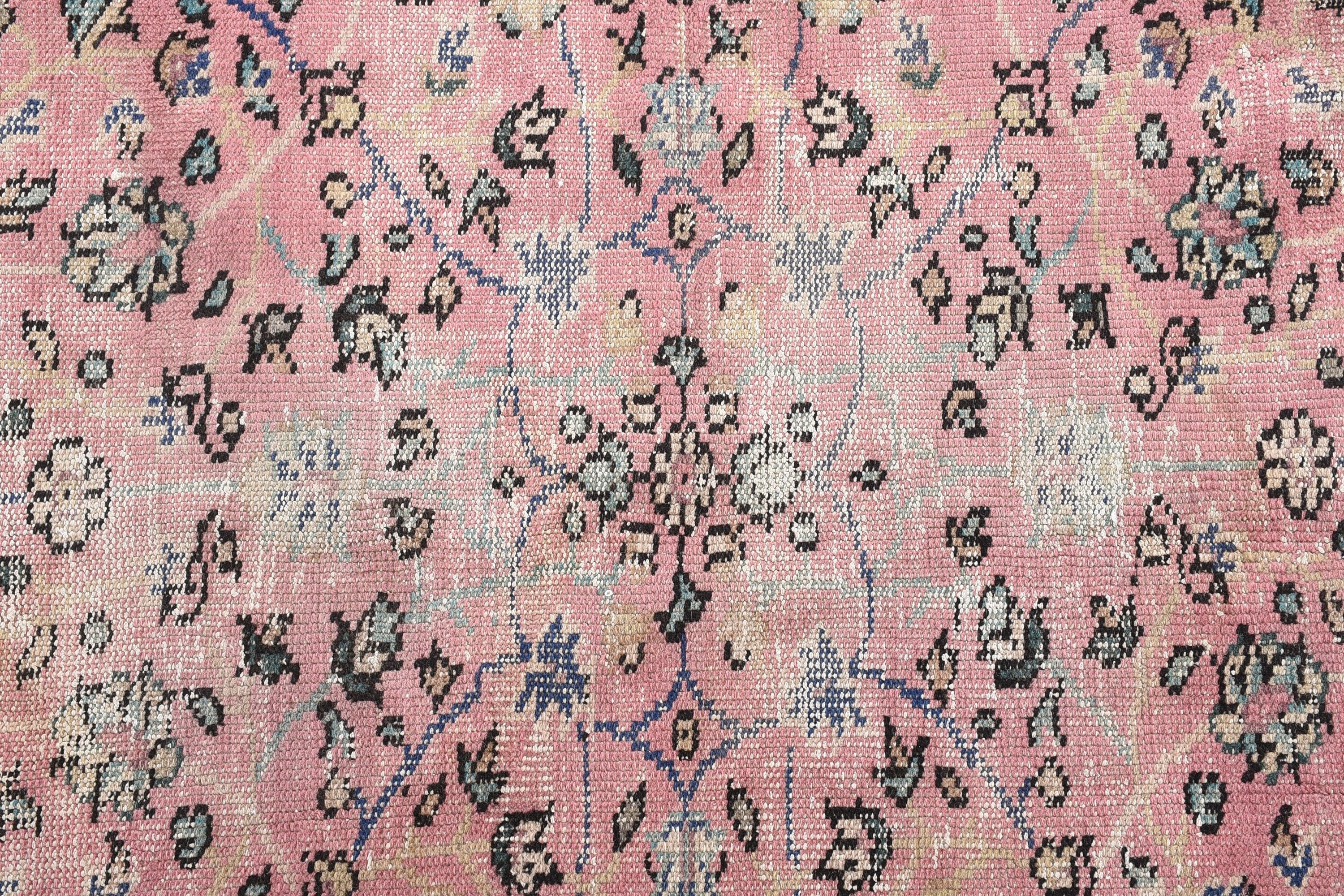 Turkish Rug, Pink Oriental Rugs, Bedroom Rugs, Wool Rugs, Vintage Rug, Rugs for Nursery, Kitchen Rug, 4.6x6.7 ft Area Rug