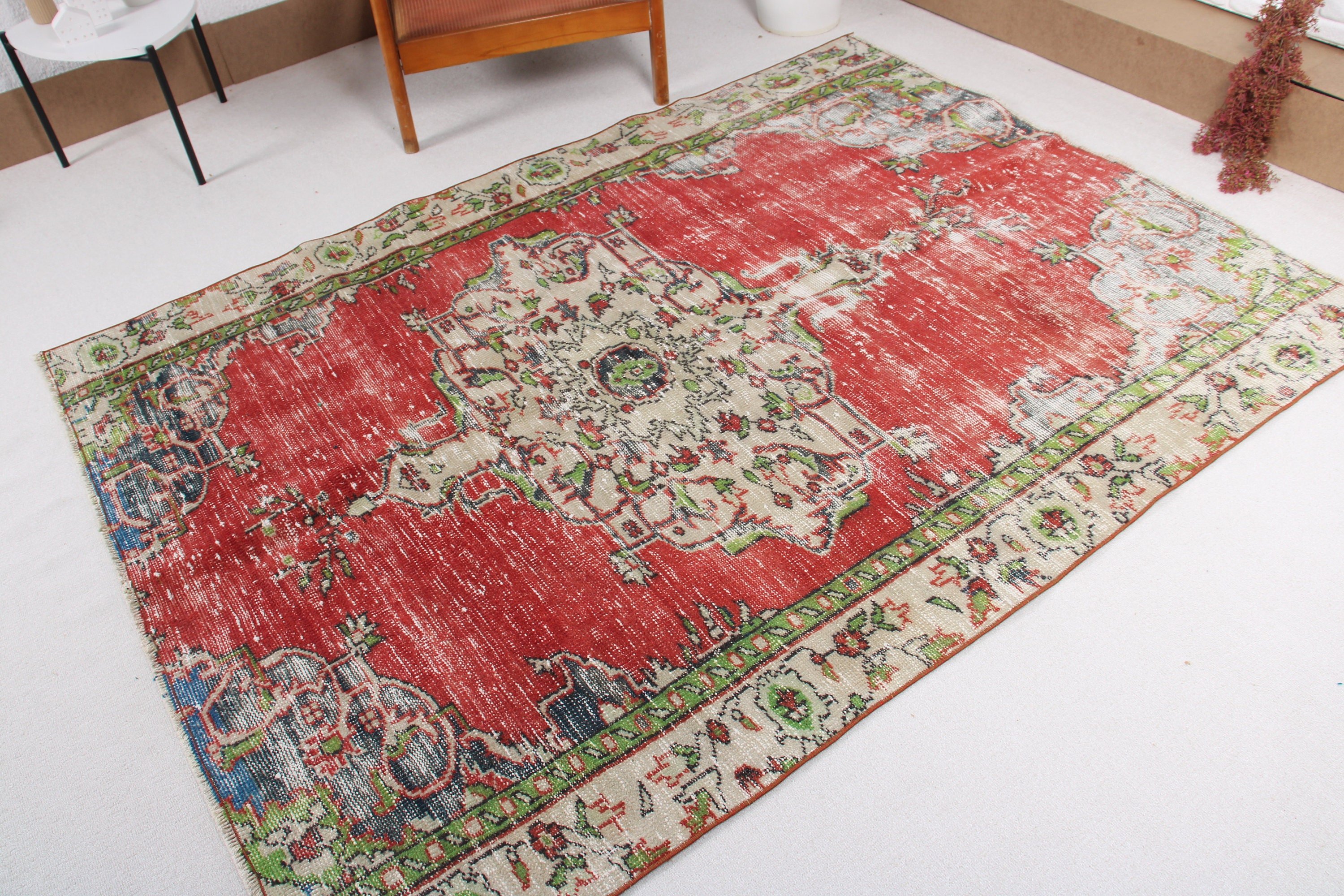 Luxury Rugs, Dining Room Rug, Nursery Rugs, Kitchen Rug, Red Statement Rug, Turkish Rug, 5.3x7 ft Area Rugs, Antique Rug, Vintage Rugs