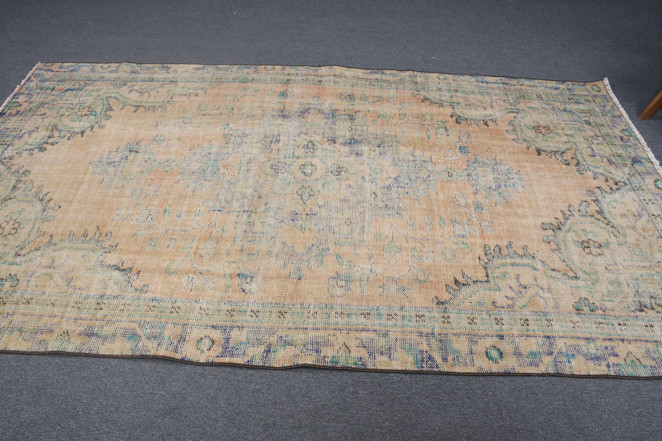 Custom Rug, Dining Room Rug, Bedroom Rug, Turkish Rug, Vintage Rugs, Antique Rug, Orange Home Decor Rug, 5.2x9 ft Large Rugs, Kitchen Rug