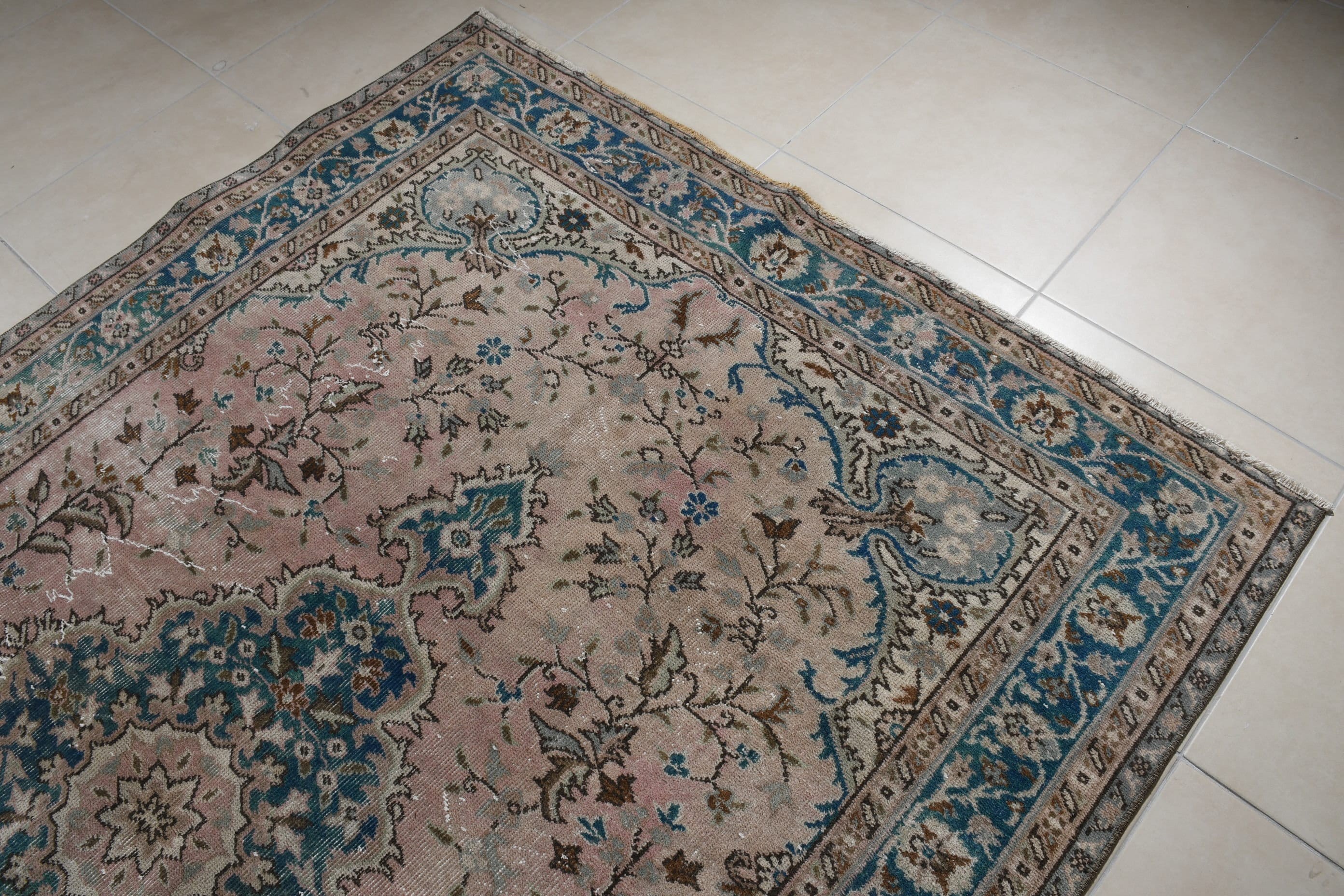 Outdoor Rug, Dining Room Rug, Kitchen Rug, Blue Floor Rug, 5.6x8.7 ft Large Rug, Bedroom Rug, Salon Rugs, Turkish Rugs, Vintage Rug