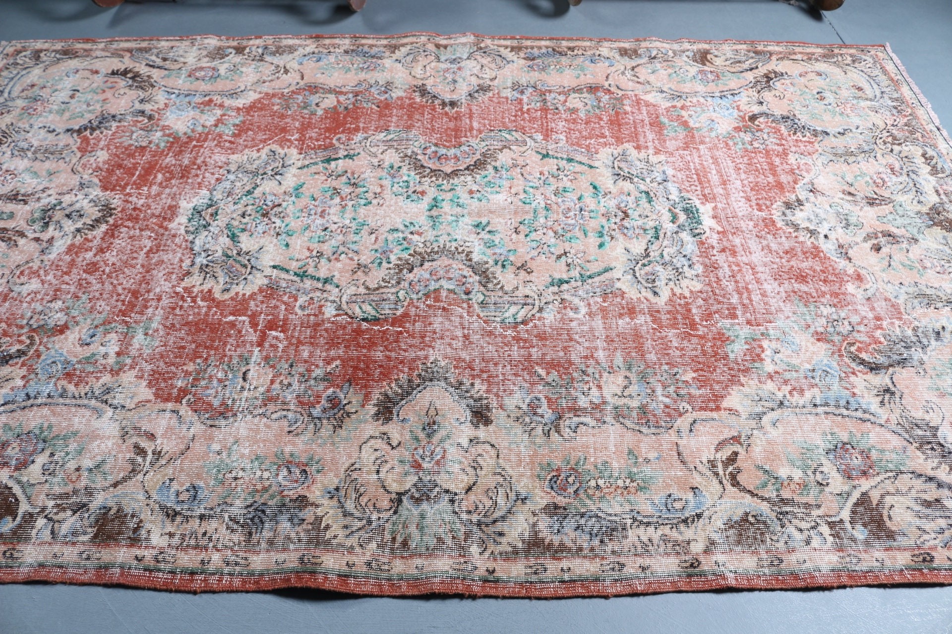 Cool Rugs, Red Anatolian Rug, Rugs for Bedroom, Oriental Rug, Vintage Rug, Turkish Rug, Salon Rug, Bedroom Rugs, 6.5x10.1 ft Large Rug