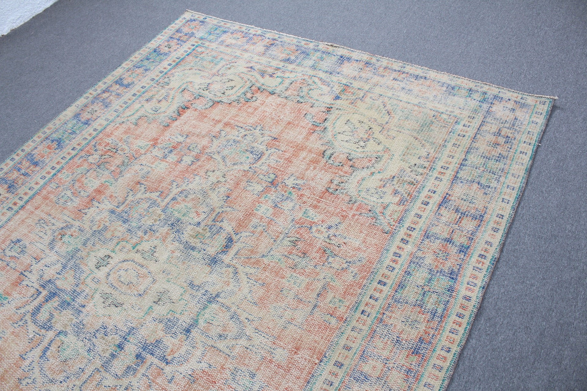 Salon Rug, Anatolian Rug, Boho Rug, Dining Room Rug, Orange Oriental Rug, Vintage Rug, Turkish Rug, Cool Rug, 6.2x8.9 ft Large Rugs