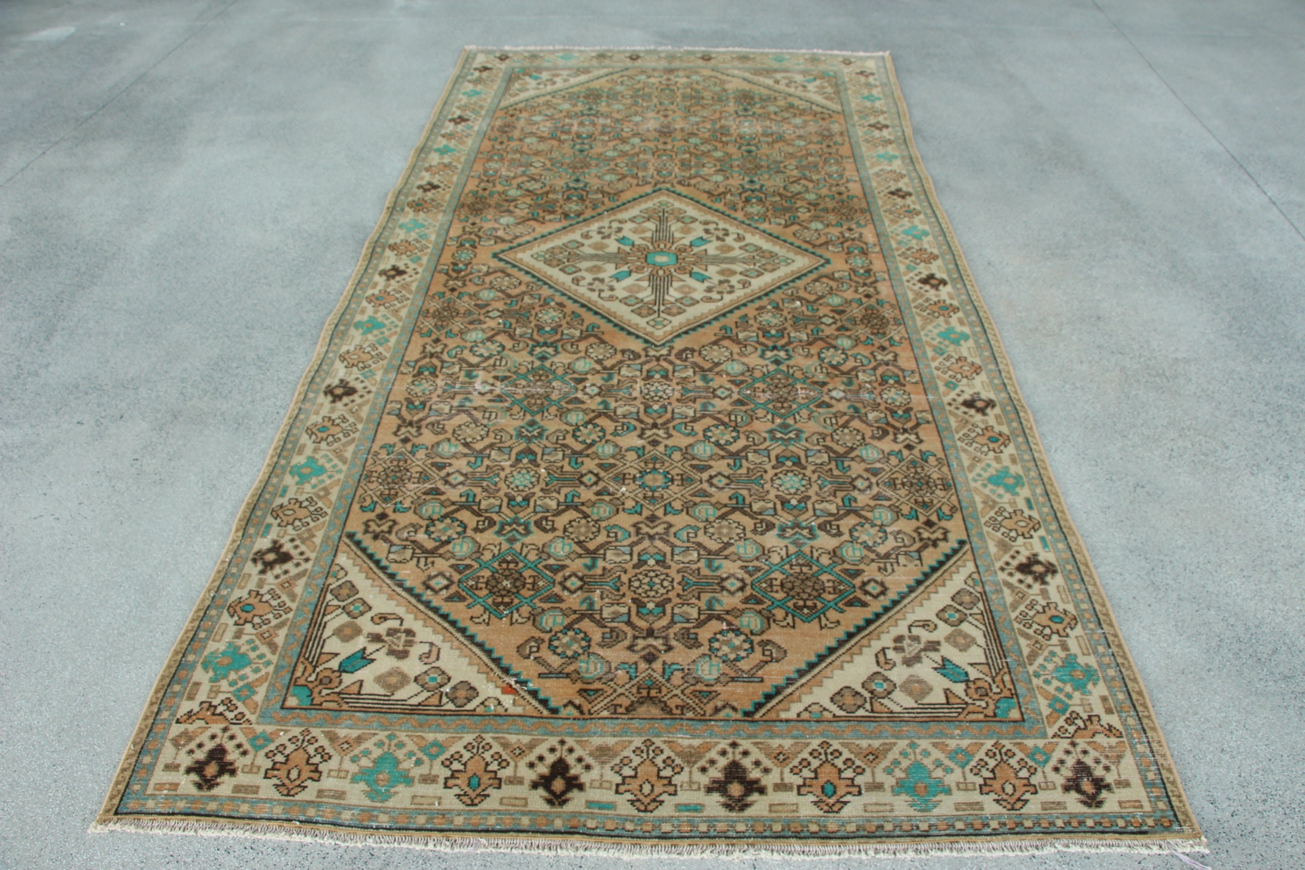 Türk Halıları, Harika Halılar, 5.1x10 ft Büyük Halı, Vintage Halı, Büyük Vintage Halılar, Kahverengi El Dokuma Halılar, Büyük Boho Halılar, Antika Halılar