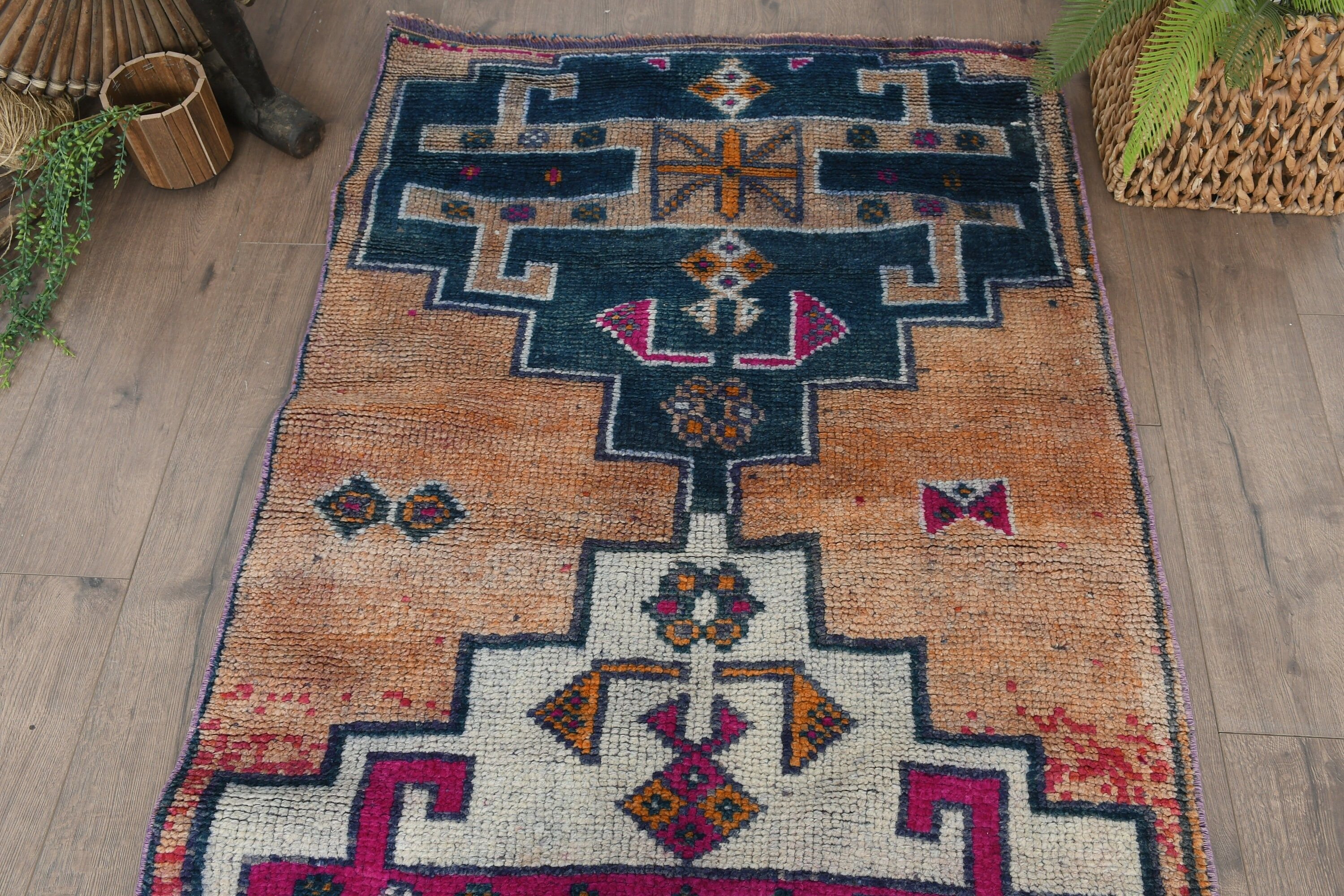 Bedroom Rug, Vintage Rug, Turkish Rugs, Red Oushak Rugs, Stair Rug, Rugs for Hallway, Cool Rug, 3.3x11.7 ft Runner Rug, Hallway Rug