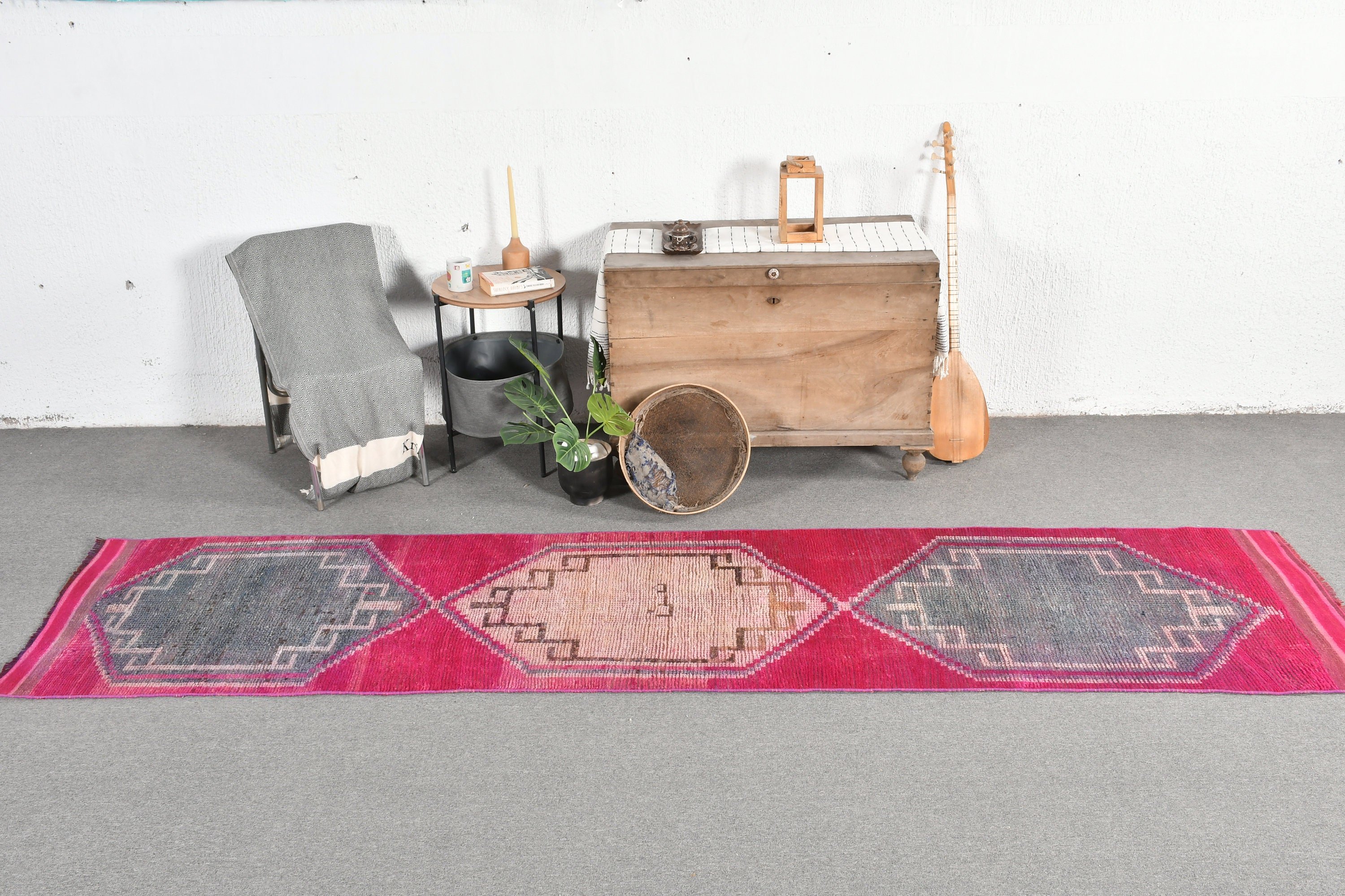 Moroccan Rugs, Turkish Rugs, Old Rug, 2.7x11.4 ft Runner Rug, Purple Bedroom Rugs, Vintage Rug, Rugs for Stair, Anatolian Rug, Kitchen Rugs
