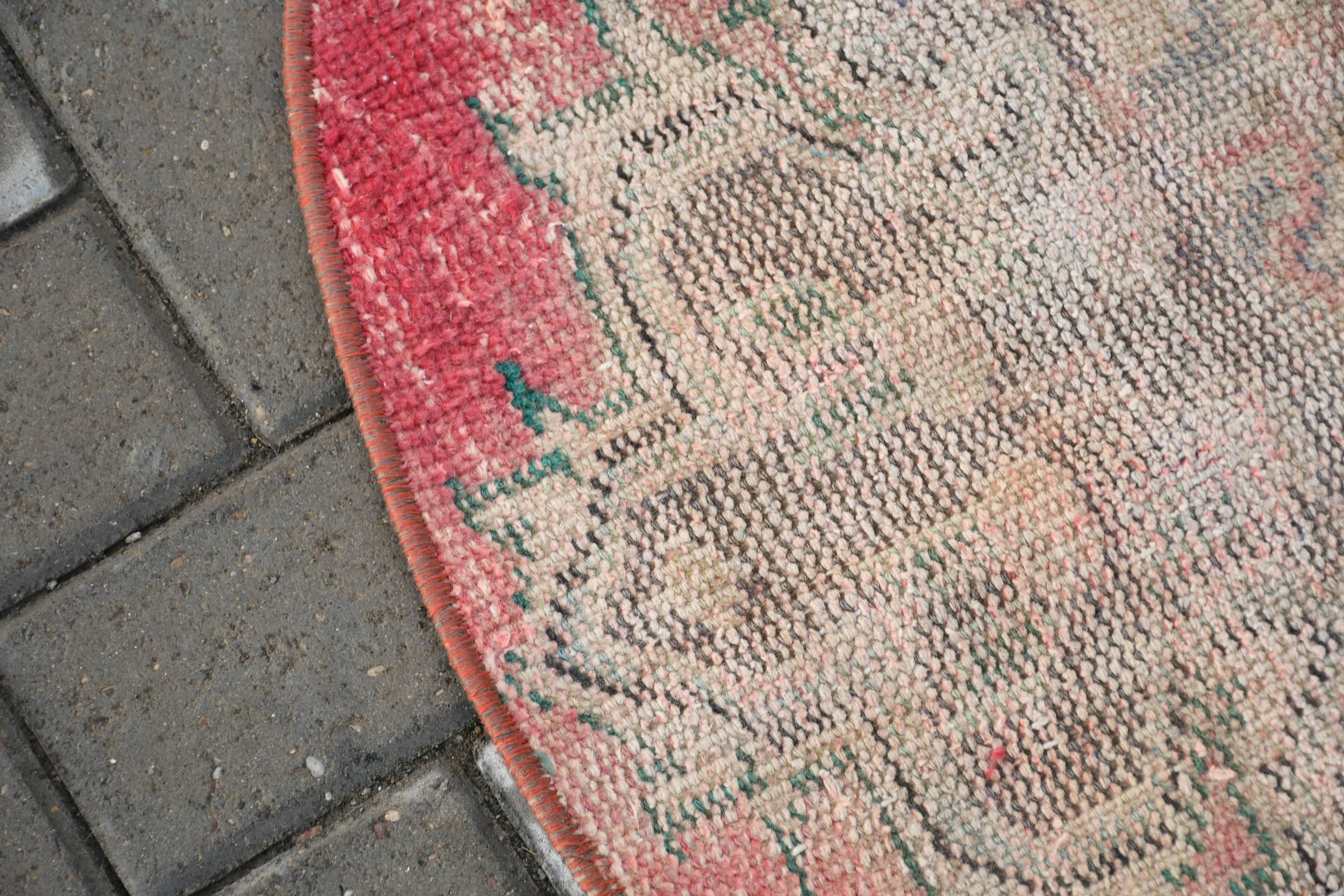 Art Rug, Bath Rug, Nursery Rug, Rugs for Bath, 3.2x3.3 ft Small Rug, Red Antique Rug, Cool Rug, Vintage Rug, Turkish Rug